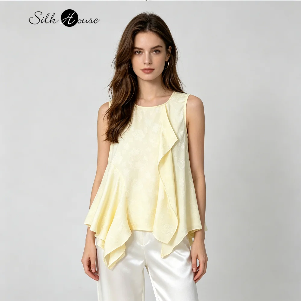 2026 Women's Fashion Summer New 100% Natural Mulberry Silk HuaLuo Beige Irregular Breathable Round Neck Sleeveless Tank Top
2026 Women's Fashion Summer New 100% Natural Mulberry Silk HuaLuo Beige Irregular Breathable Round Neck Sleeveless Tank Top