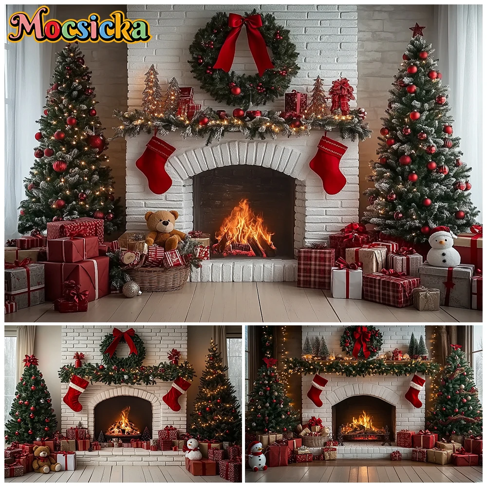 Mocsicka Christmas Fireplace Photography Backdrop White Brick Wall Tapestry Hanging Xmas Tree Gift Party Background Studiobanner
Mocsicka Christmas Fireplace Photography Backdrop White Brick Wall Tapestry Hanging Xmas Tree Gift Party Background Studiobanner