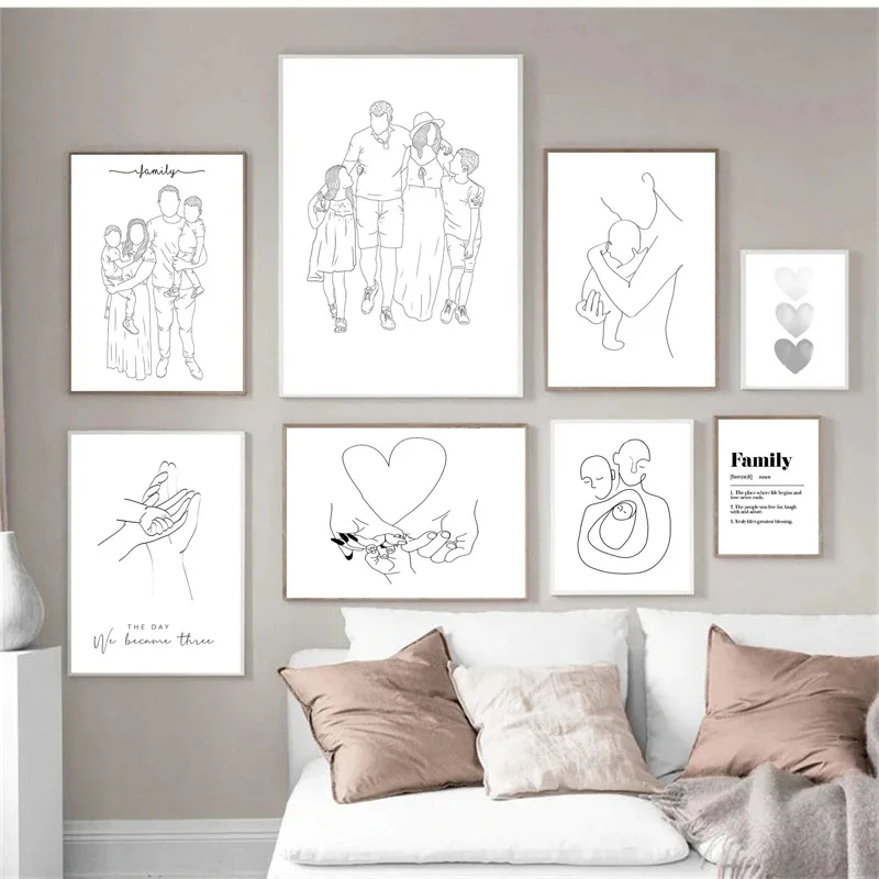 Abstract Minimalist Family Hand-in-hand Line Wall Art Canvas Painting Nordic Poster Living Room Decoration
Abstract Minimalist Family Hand-in-hand Line Wall Art Canvas Painting Nordic Poster Living Room Decoration