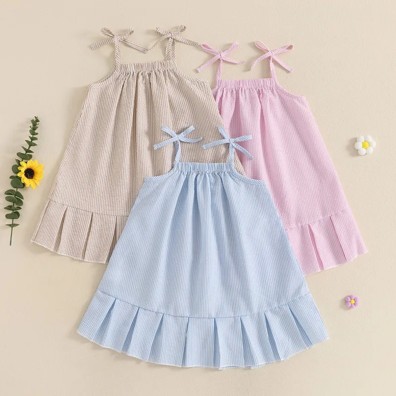 RUEWEY 6 Months to 4 Years Toddler Girls Dress Summer Clothes Stripe Tie-Up Spaghetti Strap Sleeveless Casual Princess Dress
RUEWEY 6 Months to 4 Years Toddler Girls Dress Summer Clothes Stripe Tie-Up Spaghetti Strap Sleeveless Casual Princess Dress