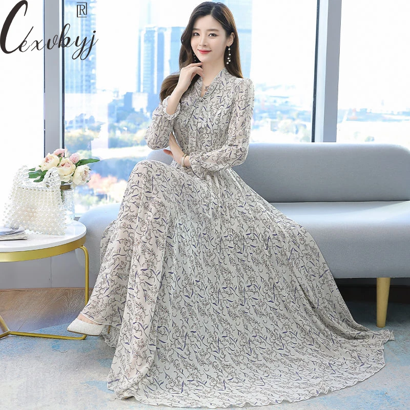 Women Chiffon Floral Dress 2024 Spring Summer V-Neck Maxi Vintage Vestidos Oversized Long Sleeve Print Elegant Party Dress Loose
Women Chiffon Floral Dress 2024 Spring Summer V-Neck Maxi Vintage Vestidos Oversized Long Sleeve Print Elegant Party Dress Loose