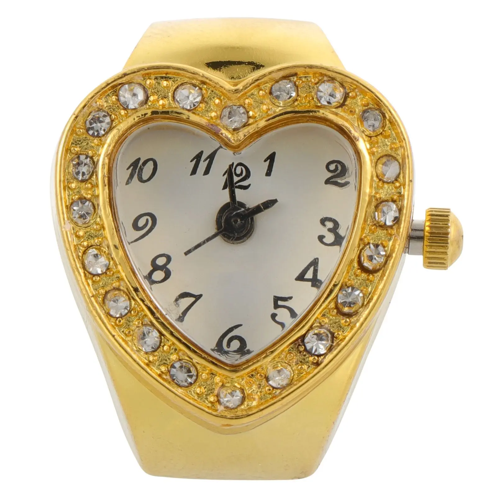 Heart Shaped Ring Watch Women Adjustable Size Rhinestone Alloy Dial Finger Watch Gifts Valentine Birthday Holiday Present
Heart Shaped Ring Watch Women Adjustable Size Rhinestone Alloy Dial Finger Watch Gifts Valentine Birthday Holiday Present