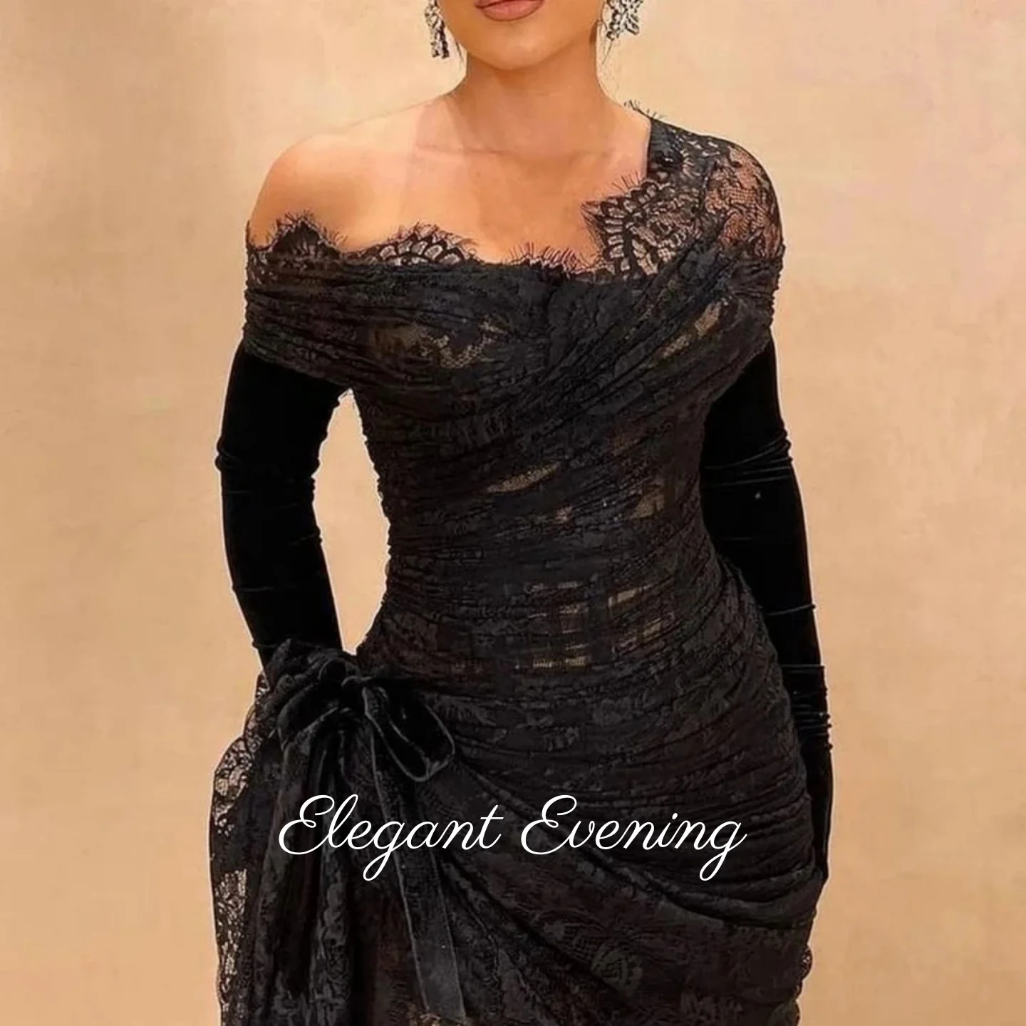 Vintage Black Evening Dress Mermaid Side Split Prom Dresses Pleated Lace Customized Zipper Formal Wedding Party Dresses 2025
Vintage Black Evening Dress Mermaid Side Split Prom Dresses Pleated Lace Customized Zipper Formal Wedding Party Dresses 2025