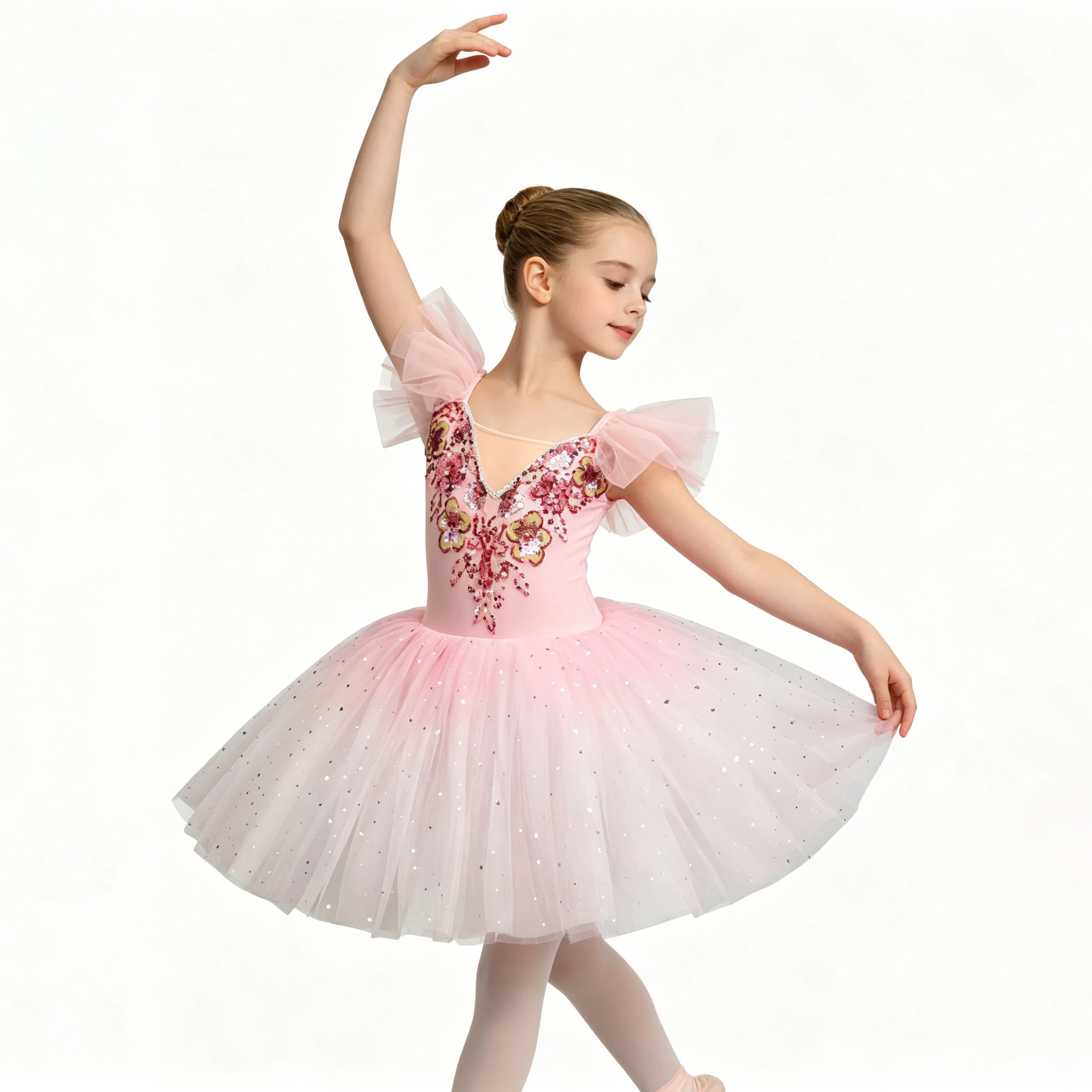 Kids Gradient Star Tulle Floral Sequins Embroidery Flutter Sleeve Lyrical Stage Group Party Ballet Tutu Competition Contemporary
Kids Gradient Star Tulle Floral Sequins Embroidery Flutter Sleeve Lyrical Stage Group Party Ballet Tutu Competition Contemporary