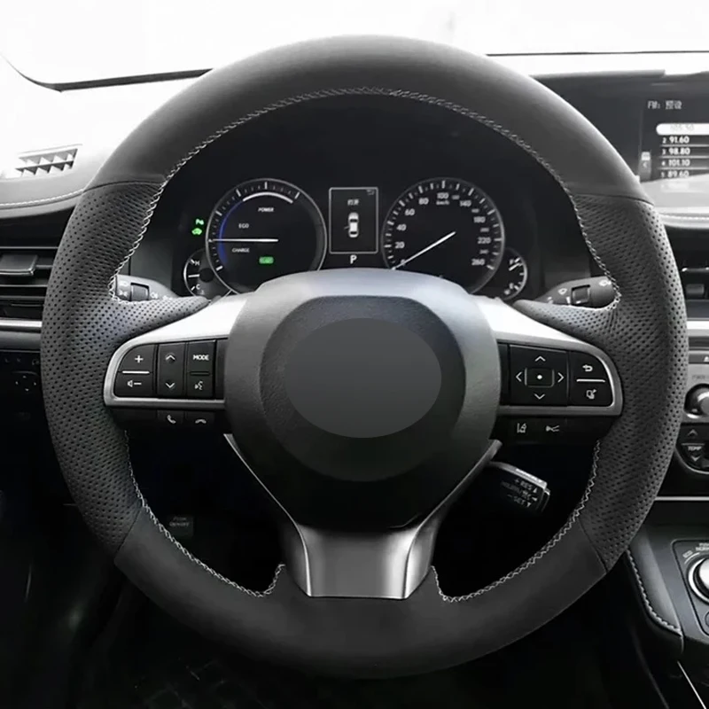 Alcantara Real Leather Steering Wheel Cover White Thread Car Accessoires for Lexus UX200 UX250 UX260H ES200 ES300H ES350 LS500 S
Alcantara Real Leather Steering Wheel Cover White Thread Car Accessoires for Lexus UX200 UX250 UX260H ES200 ES300H ES350 LS500 S