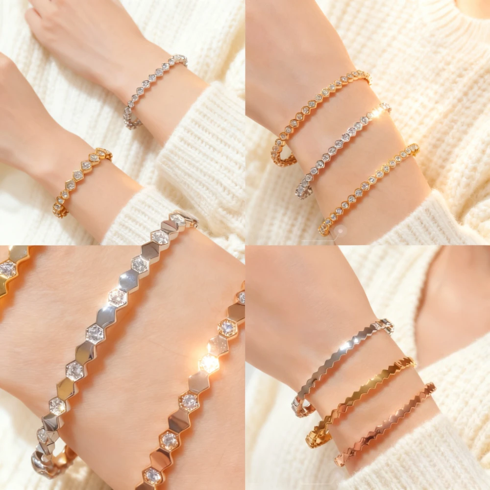 2025 trendy accessories High - quality Luxury Hexagon Honeycomb Stackable Ladies' Jewelry Bracelet, Ideal Valentine's Day Gift
2025 trendy accessories High - quality Luxury Hexagon Honeycomb Stackable Ladies' Jewelry Bracelet, Ideal Valentine's Day Gift