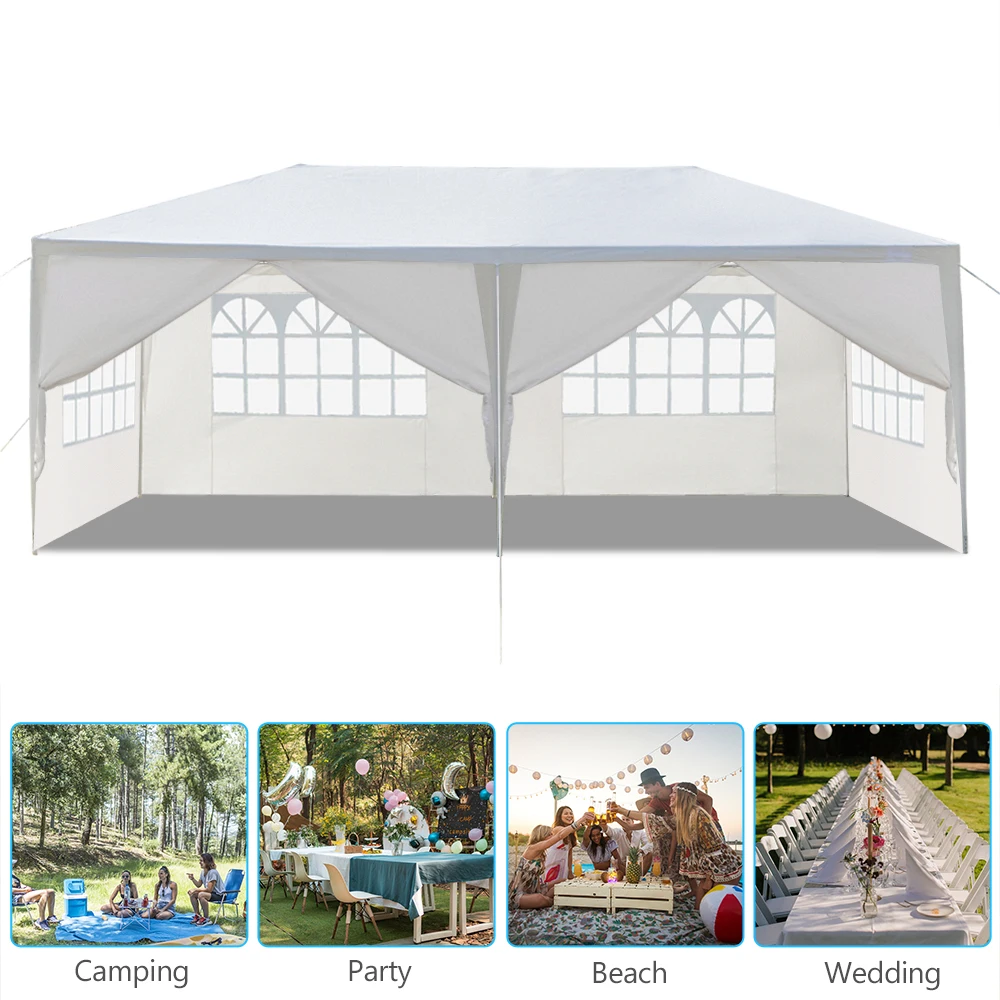 10'x20' Outdoor Party Tent with 6 Removable Sidewalls, Waterproof Canopy Patio Wedding Gazebo, White
10'x20' Outdoor Party Tent with 6 Removable Sidewalls, Waterproof Canopy Patio Wedding Gazebo, White