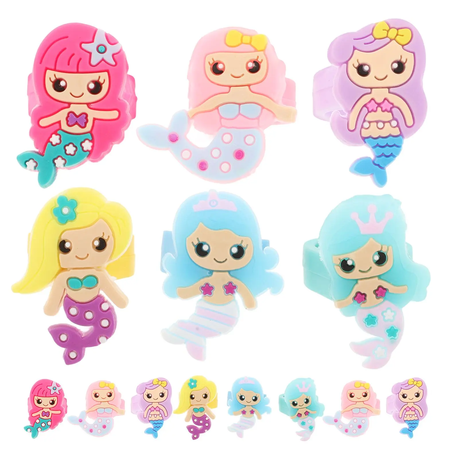 24 Pcs Children Rings Kids Mermaid Jewelry Colorful Girls Toy Cute Birthday Party Toddler Costume Accessories Easy Match
24 Pcs Children Rings Kids Mermaid Jewelry Colorful Girls Toy Cute Birthday Party Toddler Costume Accessories Easy Match