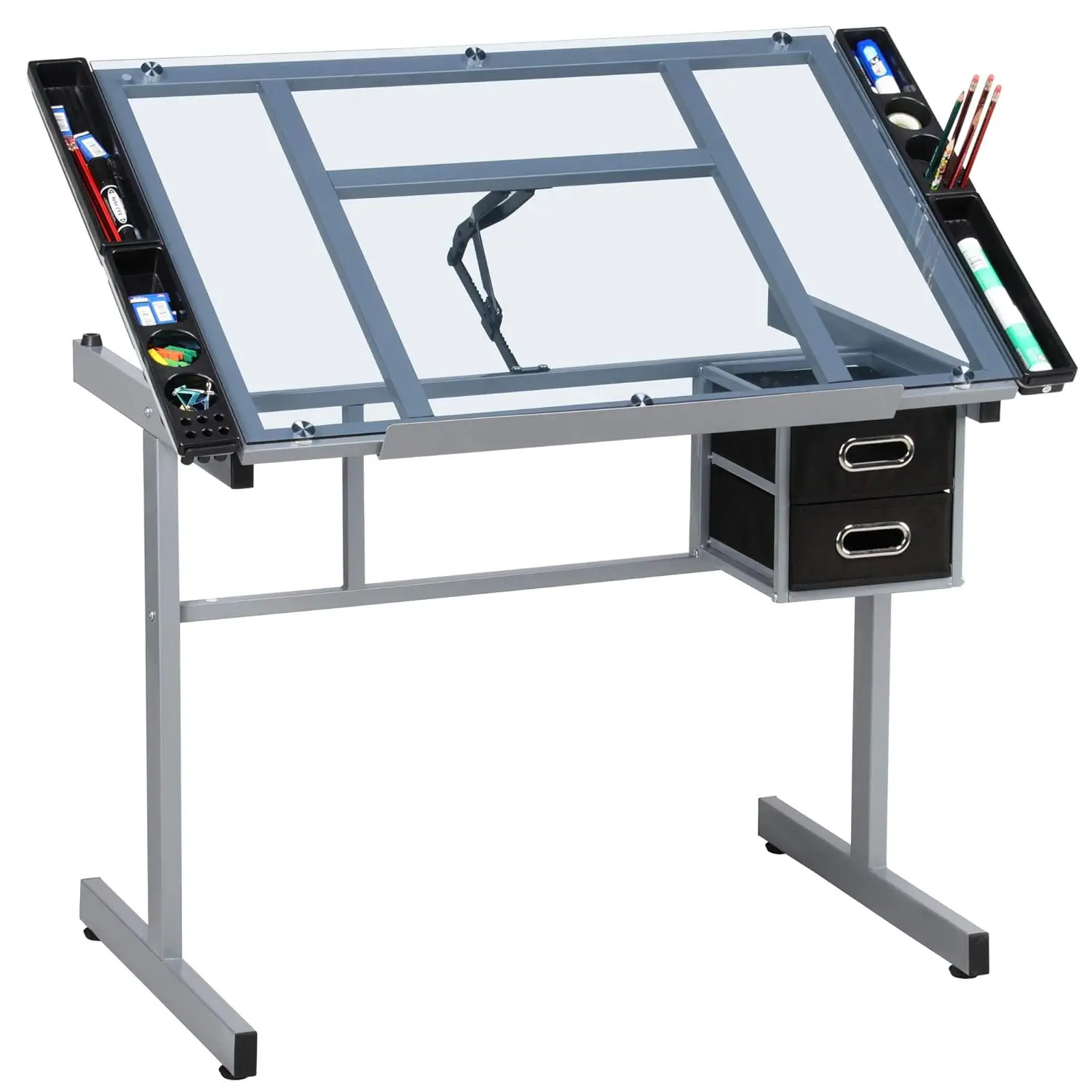 Drawing Desk Adjustable Glass Drafting Study Table for Diamond/Versatile Art Craft Station w/ 2 Slide Rolling, Customized
Drawing Desk Adjustable Glass Drafting Study Table for Diamond/Versatile Art Craft Station w/ 2 Slide Rolling, Customized