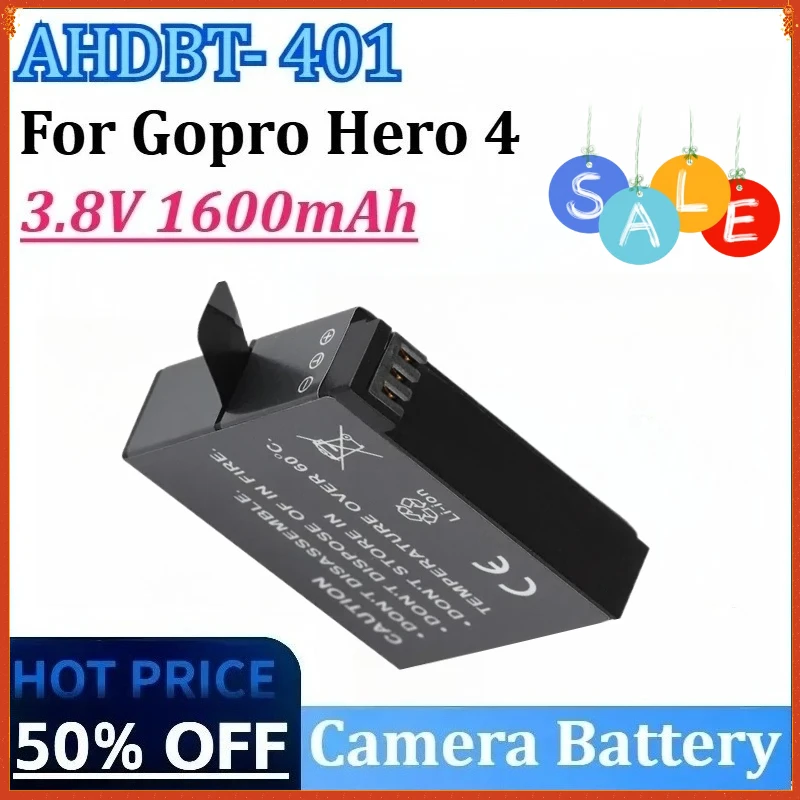 New AHDBT- 401 3.8V 1600mAh High-Capacity Rechargeable Camera Battery for Gopro Hero 4 High Quality Action Camera Accessories
New AHDBT- 401 3.8V 1600mAh High-Capacity Rechargeable Camera Battery for Gopro Hero 4 High Quality Action Camera Accessories