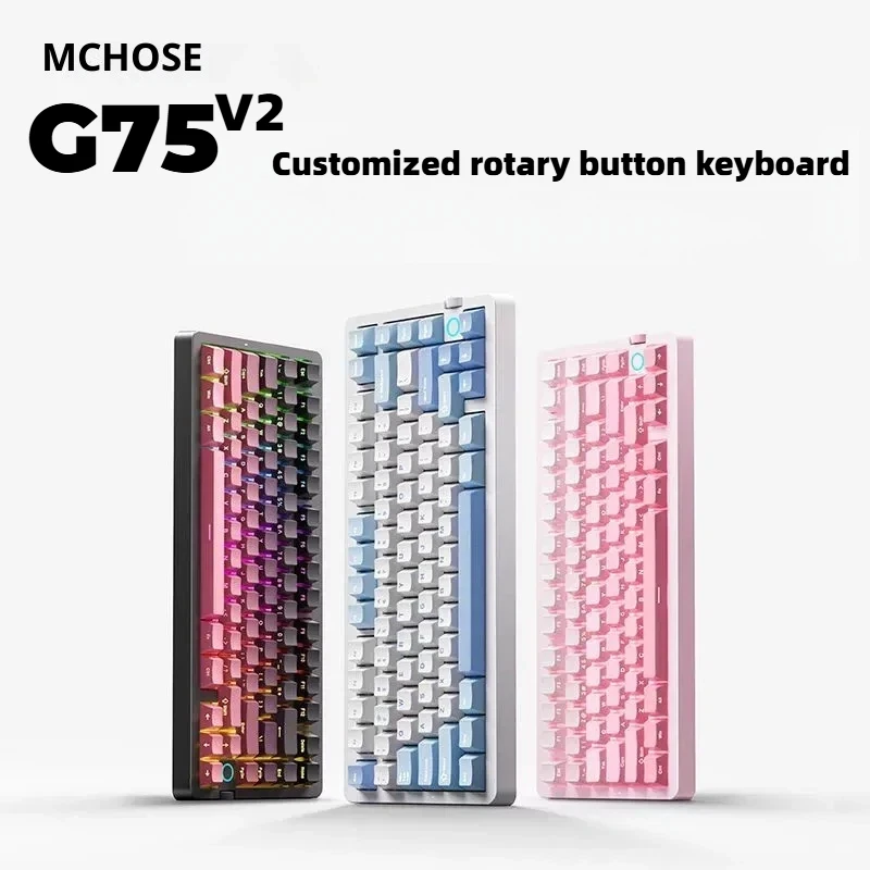 Механическая клавиатура MCHOSE G75 V2, трехрежимная боковая гравировка, корпус ледяной синей оси, беспроводная игровая клавиатура Bluetooth
Механическая клавиатура MCHOSE G75 V2, трехрежимная боковая гравировка, корпус ледяной синей оси, беспроводная игровая клавиатура Bluetooth