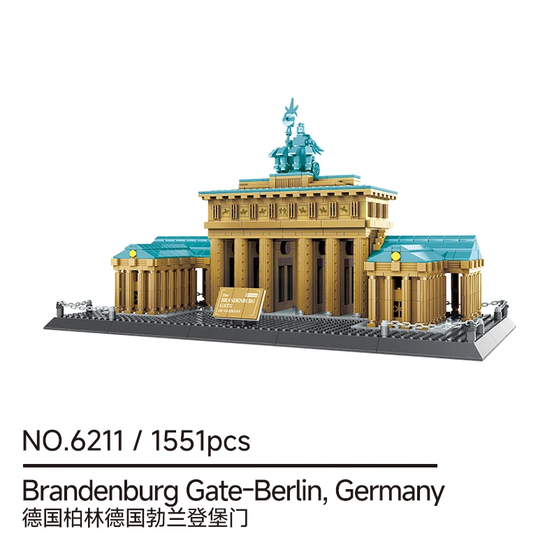 Brandenburg Gate MOC Model, 1551 Pcs Mini DIY Architecture Toy for All Ages & Display
Brandenburg Gate MOC Model, 1551 Pcs Mini DIY Architecture Toy for All Ages & Display