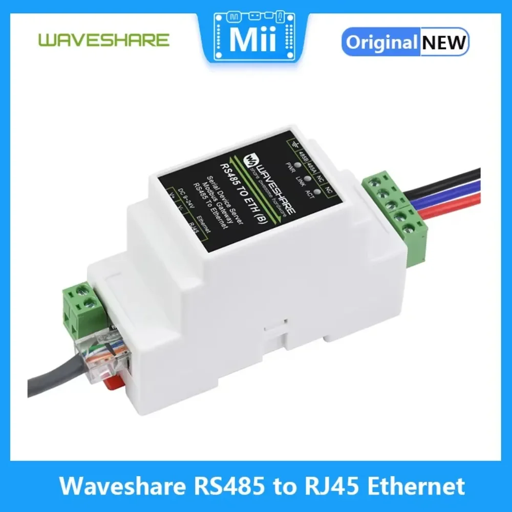 Waveshare RS485 to RJ45 Ethernet , TCP/IP to Serial, Industrial Serial Server, Rail-Mount Support
Waveshare RS485 to RJ45 Ethernet , TCP/IP to Serial, Industrial Serial Server, Rail-Mount Support
