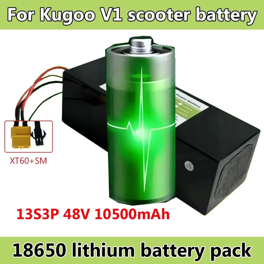 48V 10500mAh 18650 rechargeable/lithium-ion battery pack 13S3P , suitable for Kugoo V1 bicycle batteries with BMS
48V 10500mAh 18650 rechargeable/lithium-ion battery pack 13S3P , suitable for Kugoo V1 bicycle batteries with BMS