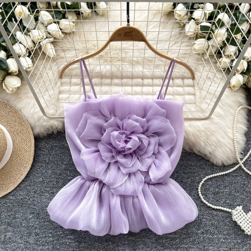 French Design 3D Floral Halter Top Fitted Waist Summer High-end Sleeveless Strapless Chic Blouse
French Design 3D Floral Halter Top Fitted Waist Summer High-end Sleeveless Strapless Chic Blouse