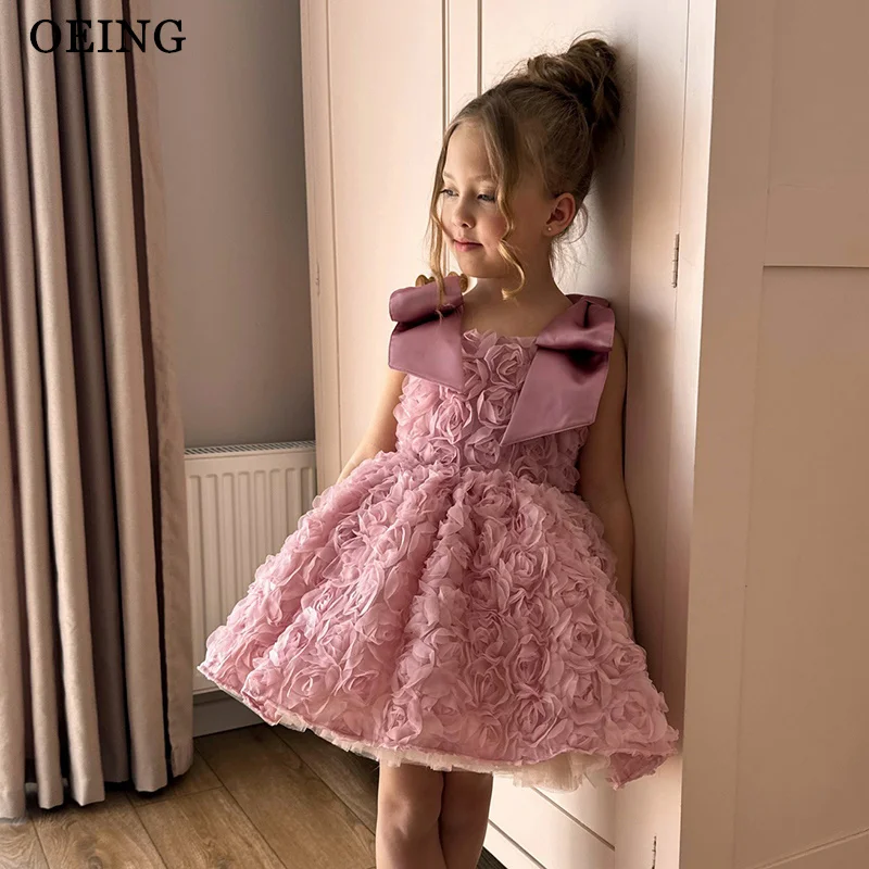 OEING Cute A-Line Flower Girl Dresses Pink 3D Floral Bows Sleeveless Princess Birthday Dresses For Girls Mini Dresses Customized
OEING Cute A-Line Flower Girl Dresses Pink 3D Floral Bows Sleeveless Princess Birthday Dresses For Girls Mini Dresses Customized