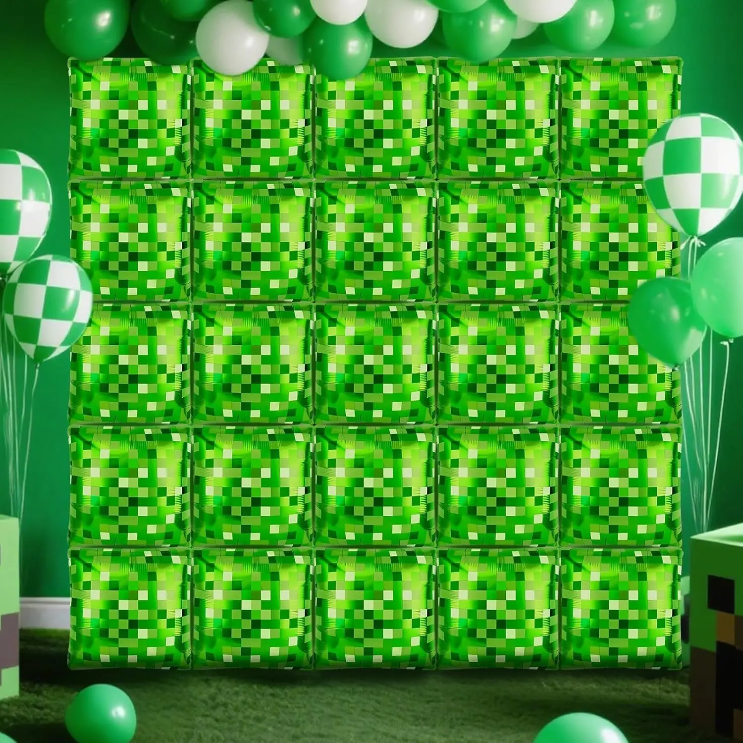 1-50pcs Green Pixel Square Balloon Wall Square Aluminum Foil Balloon Wall Background Balloon Game Theme Birthday Party
1-50pcs Green Pixel Square Balloon Wall Square Aluminum Foil Balloon Wall Background Balloon Game Theme Birthday Party