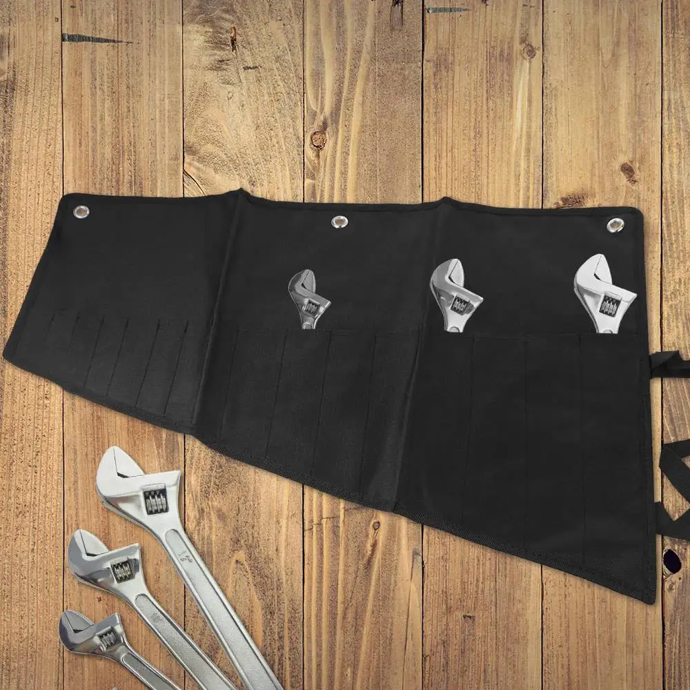 16 Pockets Wrench Roll Organizer Water Proof Oxford Cloth Elastic Straps Tool Pouch Bag Roll Up Design Proof Oxford Cloth
16 Pockets Wrench Roll Organizer Water Proof Oxford Cloth Elastic Straps Tool Pouch Bag Roll Up Design Proof Oxford Cloth