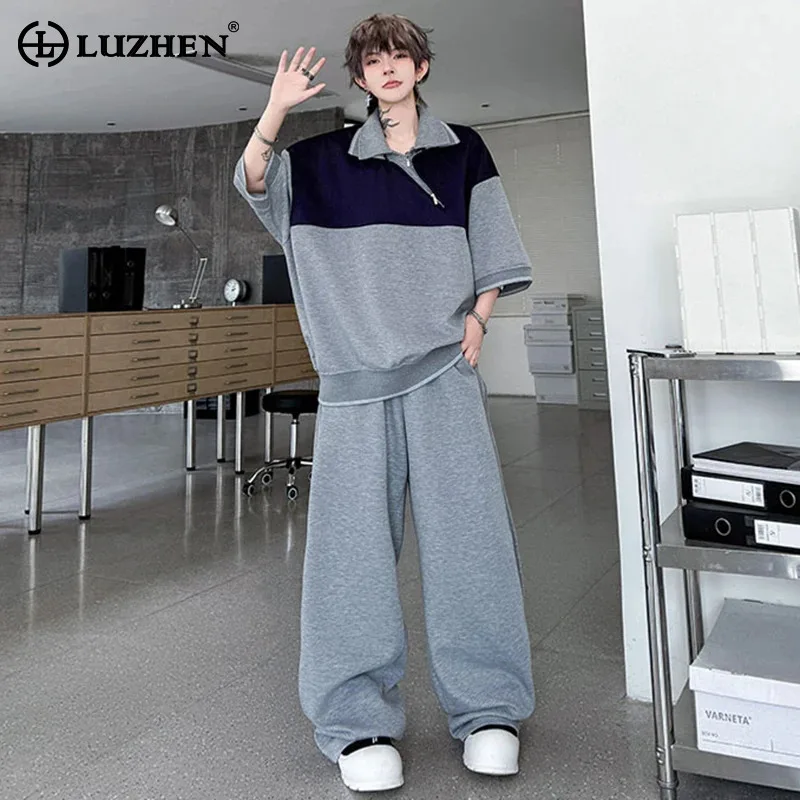 LUZHEN Two-piece Sets Trendy Street Wear 2025 New Slant Zipper Design Short Sleeve Sweatshirt Men's Loose Wide Leg Pants JY2046
LUZHEN Two-piece Sets Trendy Street Wear 2025 New Slant Zipper Design Short Sleeve Sweatshirt Men's Loose Wide Leg Pants JY2046