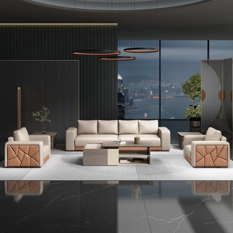 Modern Genuine Leather Office Sofa Set For Reception
Modern Genuine Leather Office Sofa Set For Reception