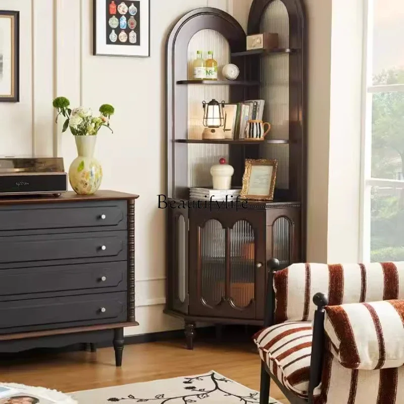 French retro style wall corner cabinet American corner simple solid wood display cabinet medieval
French retro style wall corner cabinet American corner simple solid wood display cabinet medieval