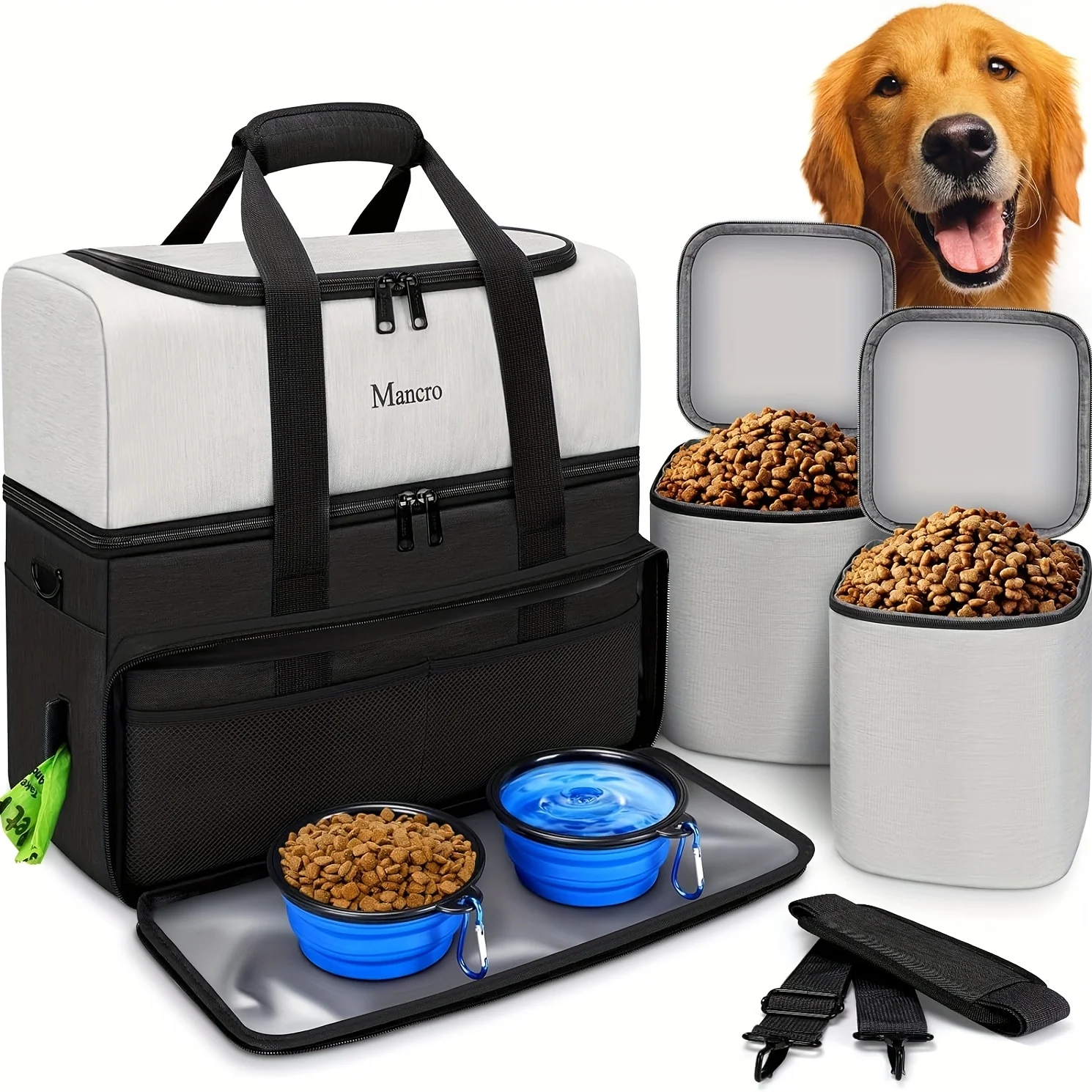 Outdoor Dual Layers Dog Travel Bag 2 Collapsible Dog Bowls Foldable Pet Carrier Multi-Pockets Tote for Pet Essentials for Dogs
Outdoor Dual Layers Dog Travel Bag 2 Collapsible Dog Bowls Foldable Pet Carrier Multi-Pockets Tote for Pet Essentials for Dogs