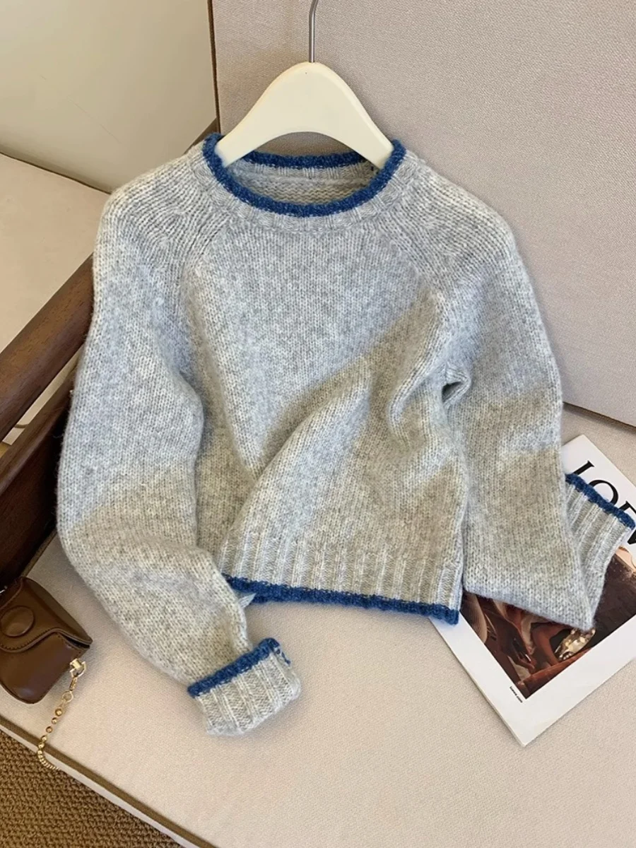 Gray round Neck Pullover Sweater Korean Style Commute Pure Color Long Sleeve Loose Fit Inner Wear Outer Wear Base Layer Top
Gray round Neck Pullover Sweater Korean Style Commute Pure Color Long Sleeve Loose Fit Inner Wear Outer Wear Base Layer Top
