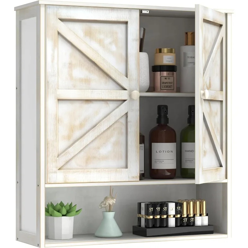 Bathroom Cabinet Wall Mounted with 2 Door Adjustable Shelves Bamboo Wall Cabinet Over The Toilet Storage
Bathroom Cabinet Wall Mounted with 2 Door Adjustable Shelves Bamboo Wall Cabinet Over The Toilet Storage