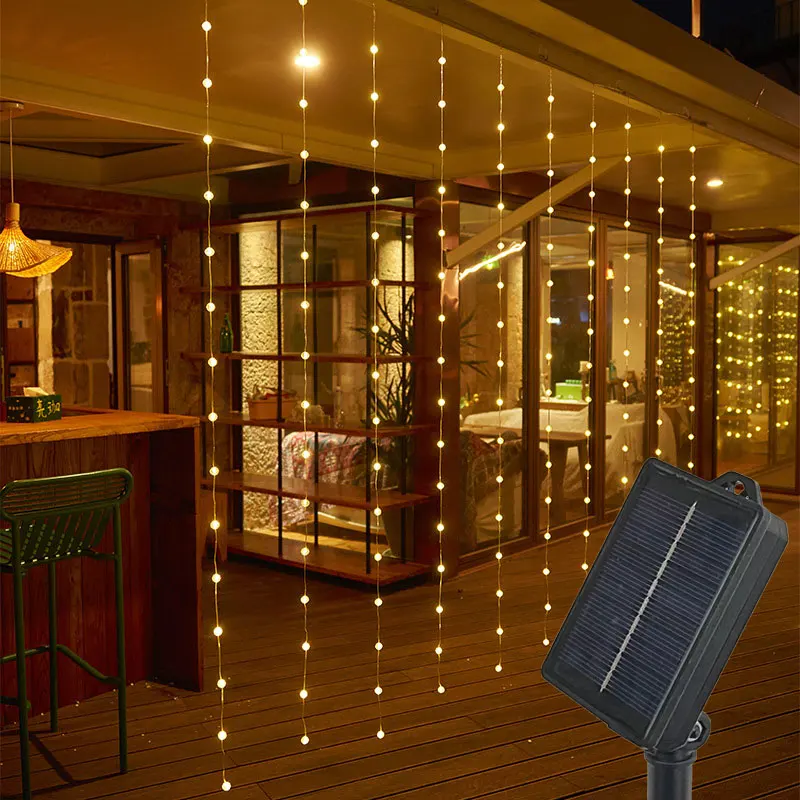 LED Solar Fairy Curtain Lights Waterproof Outdoor String Lights Christmas Garland String Lights Deco for Yard Garden Pavilion
LED Solar Fairy Curtain Lights Waterproof Outdoor String Lights Christmas Garland String Lights Deco for Yard Garden Pavilion