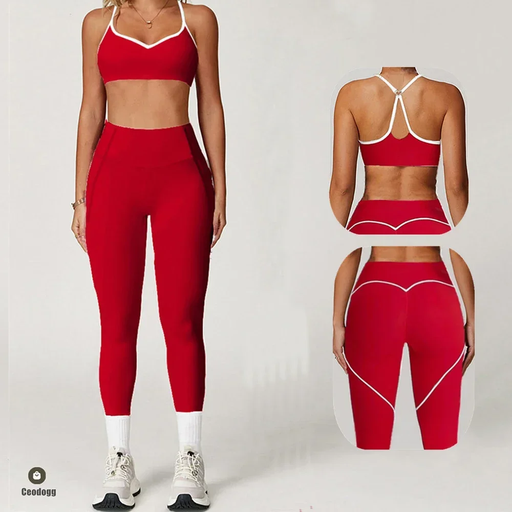 2PCS Gym Contrasting Sports Bra Fitness Yoga Set High Waist Leggings Sportswear Workout Pant Running Training Active Wear XP46
2PCS Gym Contrasting Sports Bra Fitness Yoga Set High Waist Leggings Sportswear Workout Pant Running Training Active Wear XP46