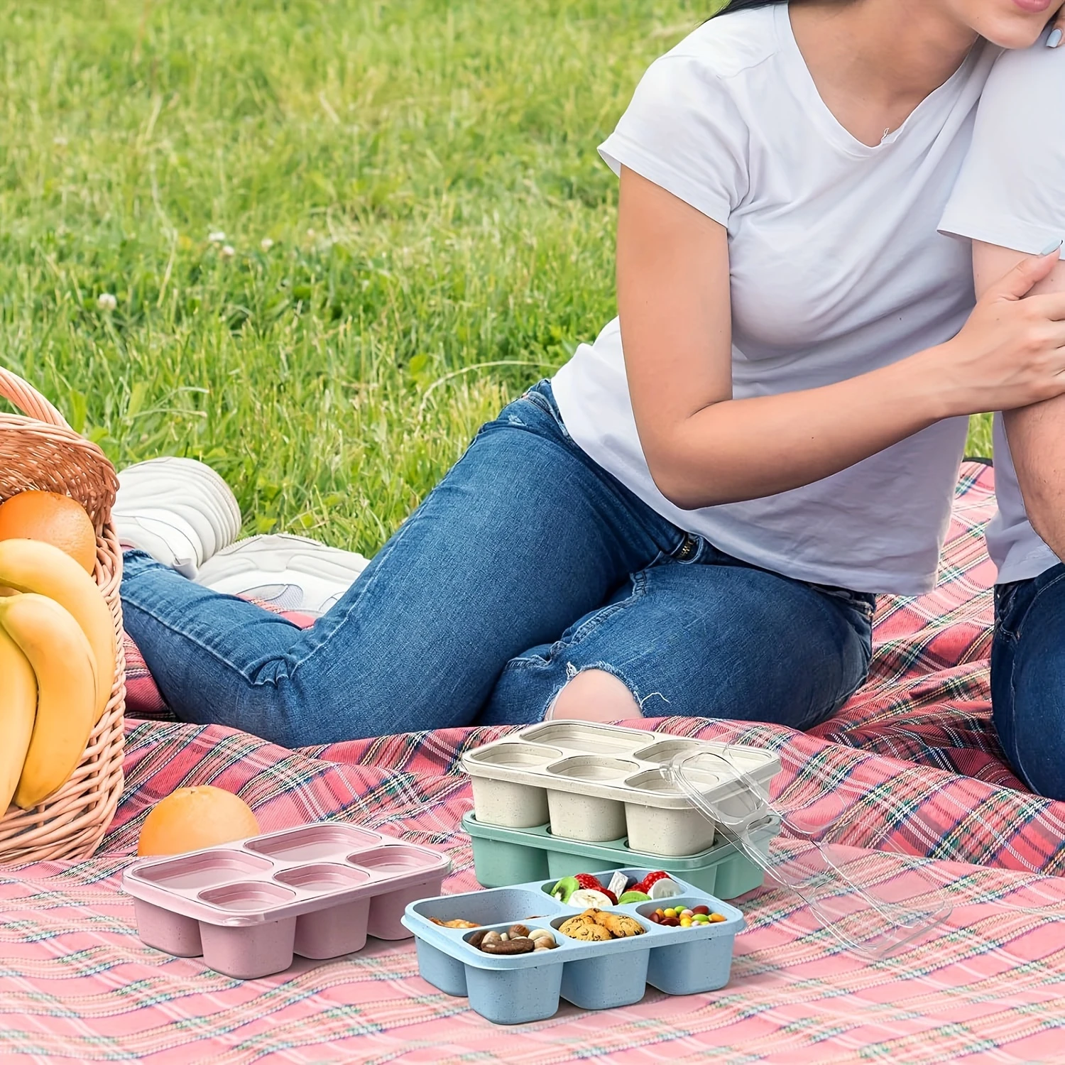4pcs Silicone Bento Box - Spacious 5-Compartment Meal Prep Container with Stackable Design for Easy Reusable, Hand Washable,
4pcs Silicone Bento Box - Spacious 5-Compartment Meal Prep Container with Stackable Design for Easy Reusable, Hand Washable,