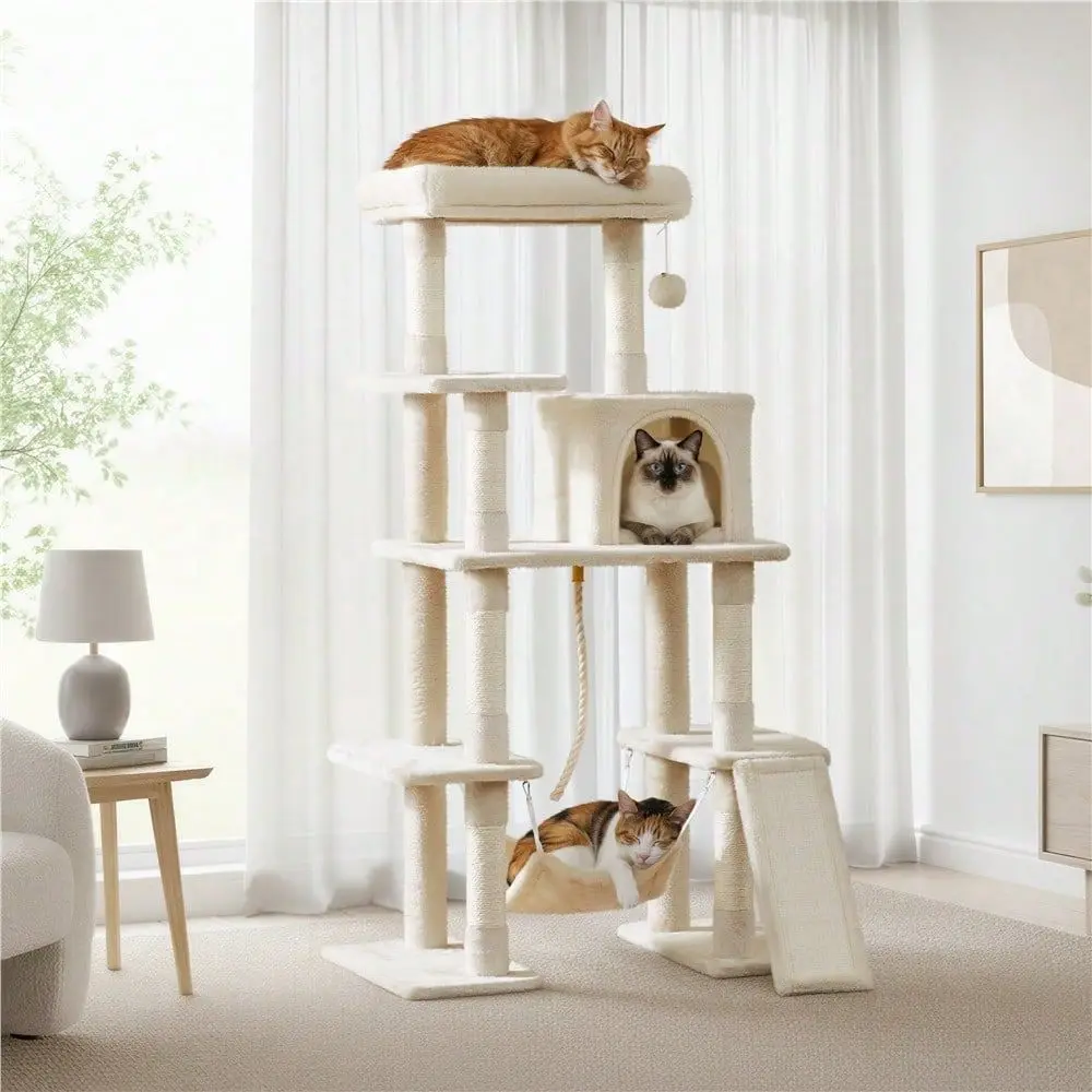 1PC Modern Multilevel Cat Tree Cat Tower With Hammock And ching Posts For Indoor Cat
1PC Modern Multilevel Cat Tree Cat Tower With Hammock And ching Posts For Indoor Cat