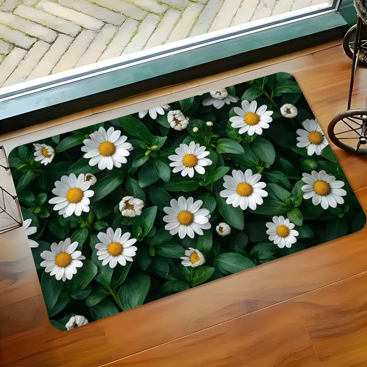 Коврик со свежим белым цветком ромашки, противоскользящий напольный коврик, домашний вход, очаровательный эстетический подарок в стиле природы
Коврик со свежим белым цветком ромашки, противоскользящий напольный коврик, домашний вход, очаровательный эстетический подарок в стиле природы