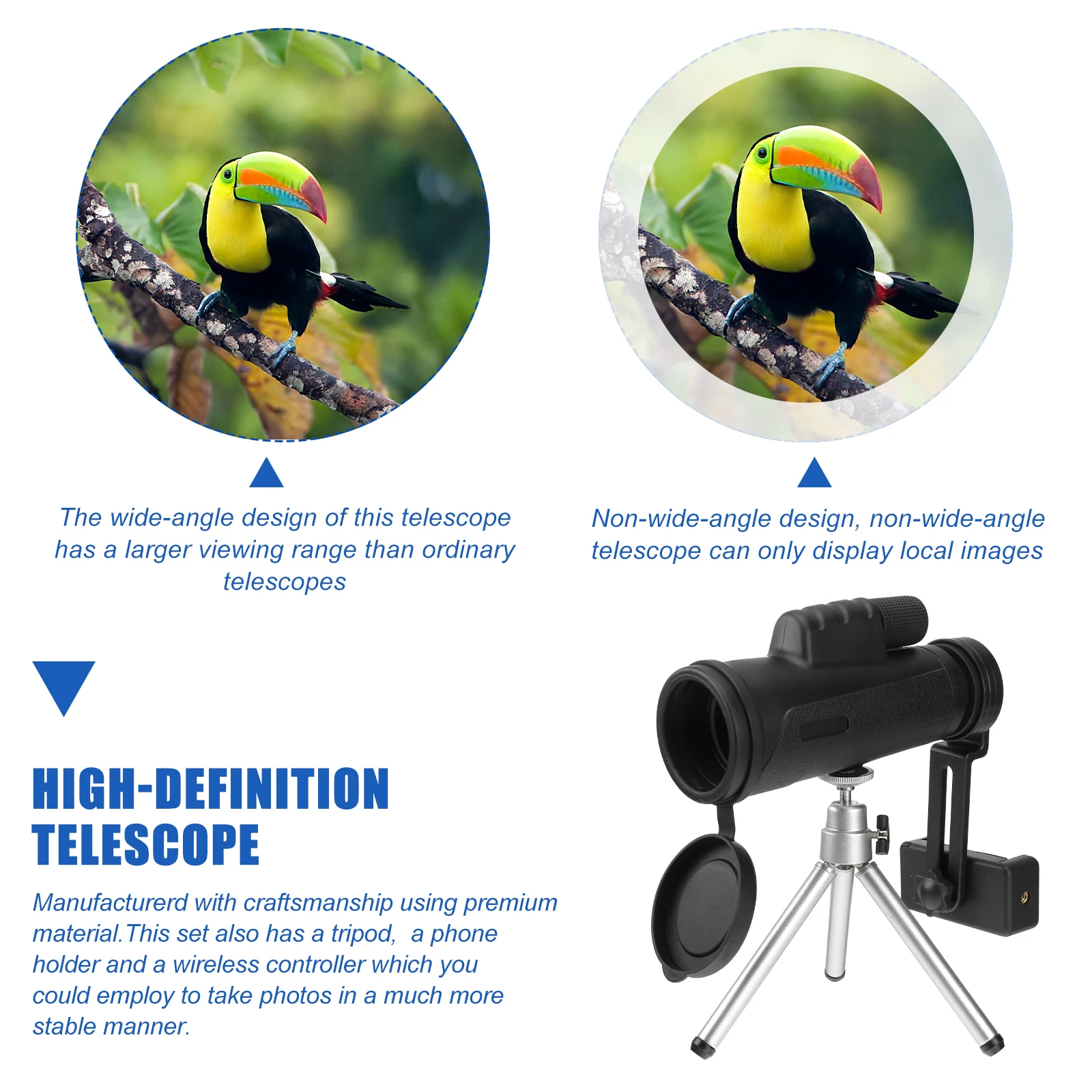 Telescope Bird Watching with Tripod Portable Single-tube High-Definition Telescopes
Telescope Bird Watching with Tripod Portable Single-tube High-Definition Telescopes
