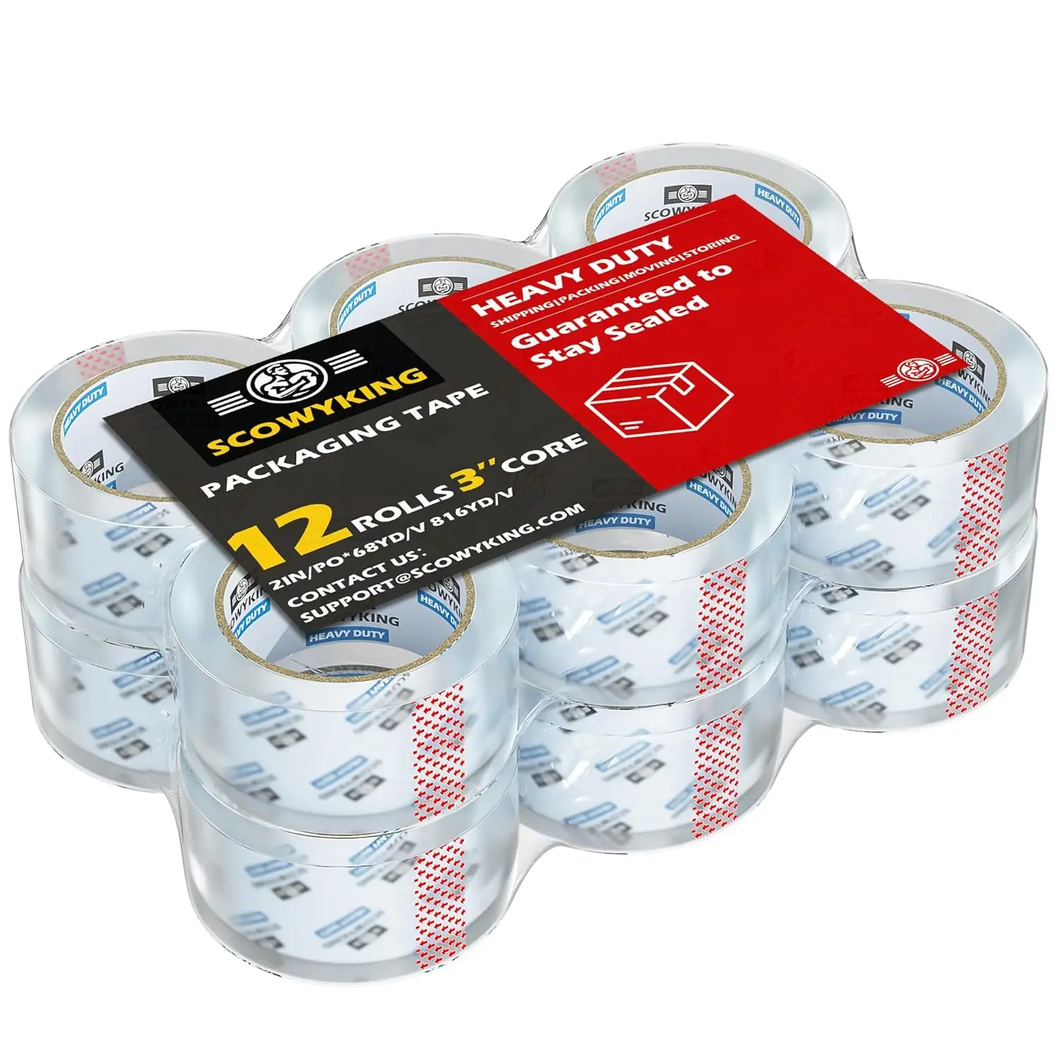 Heavy Duty Packing Tape 12 Rolls, Total 816Y, Clear, 2.7 mil, 2 inch x 68 Yards,Ultra Strong,Packaging Tape Refills for
Heavy Duty Packing Tape 12 Rolls, Total 816Y, Clear, 2.7 mil, 2 inch x 68 Yards,Ultra Strong,Packaging Tape Refills for