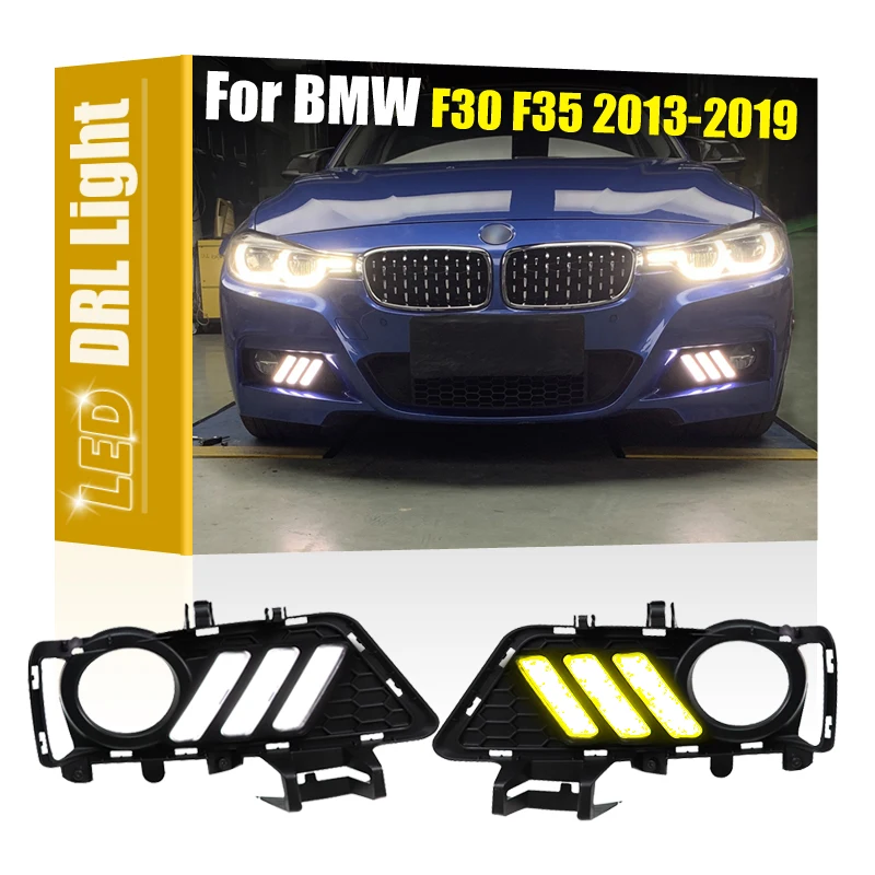 2Pcs Front Fog Lamp Cover With LED DRL Daytime Running Light Turn Signal Indicator For BMW 3-Series F30 F35 2013 2014 2015-2019
2Pcs Front Fog Lamp Cover With LED DRL Daytime Running Light Turn Signal Indicator For BMW 3-Series F30 F35 2013 2014 2015-2019