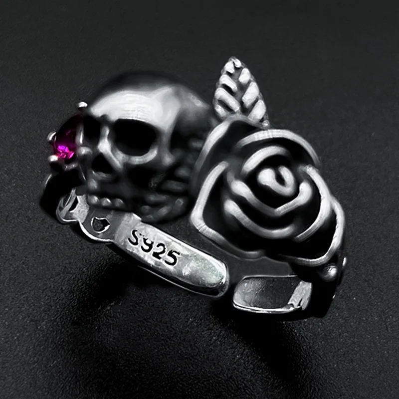 Кольца BOCAI из стерлингового серебра S925 для женщин: Новые модные кольца с рельефным изображением розы и черепа, инкрустированные цирконами, из чистого серебра, в стиле хип-хоп и панк.
Кольца BOCAI из стерлингового серебра S925 для женщин: Новые модные кольца с рельефным изображением розы и черепа, инкрустированные цирконами, из чистого серебра, в стиле хип-хоп и панк.