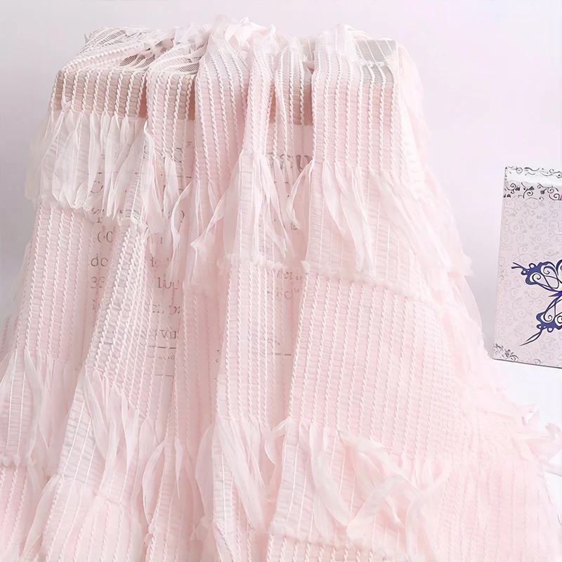 New Three-dimensional Tassel Fabric Striped Chiffon Embroidered Fabric Dress, Dress Wedding Dress Decorative Fabric Sewing
New Three-dimensional Tassel Fabric Striped Chiffon Embroidered Fabric Dress, Dress Wedding Dress Decorative Fabric Sewing