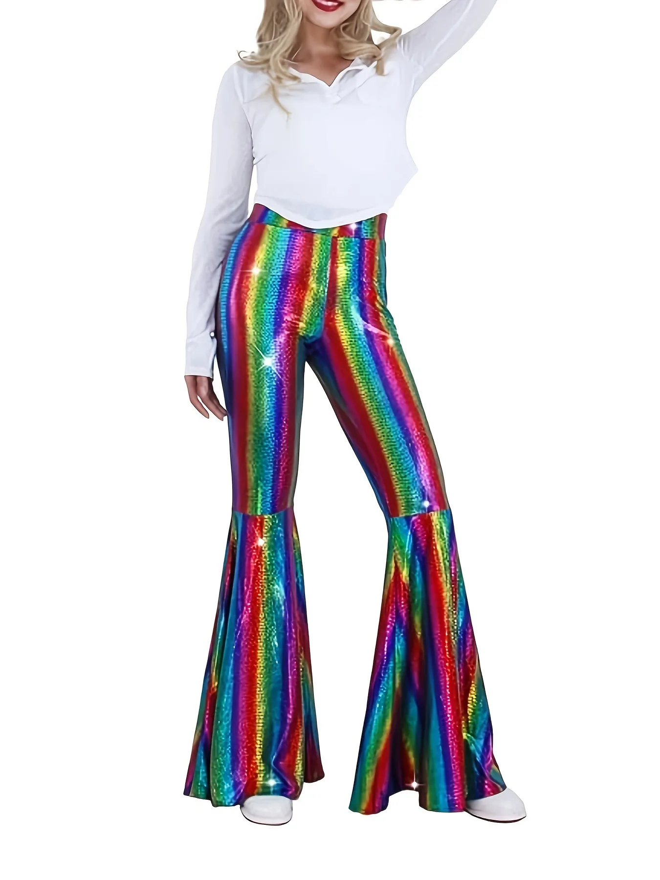 Thin Hot-stamped Snakeskin Pattern Flared Pants for Women, High Waist Elastic Plus Size Sexy Flared Pants
Thin Hot-stamped Snakeskin Pattern Flared Pants for Women, High Waist Elastic Plus Size Sexy Flared Pants