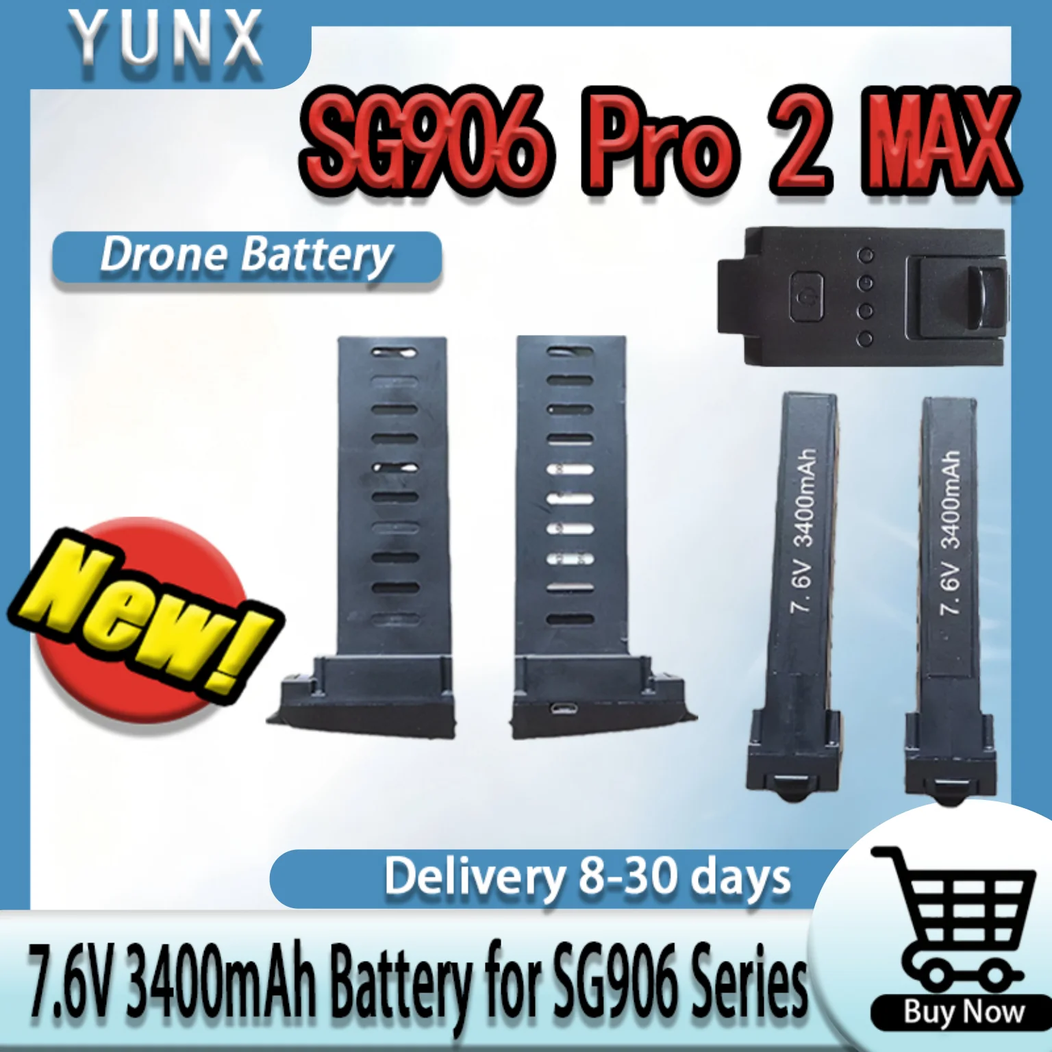 Аккумулятор Li-Po YUNX 7.6V 3400mAh, прочная запасная часть для дронов ZLRC Beast SG906 pro 2 MAX XIL 193 CSJ
Аккумулятор Li-Po YUNX 7.6V 3400mAh, прочная запасная часть для дронов ZLRC Beast SG906 pro 2 MAX XIL 193 CSJ