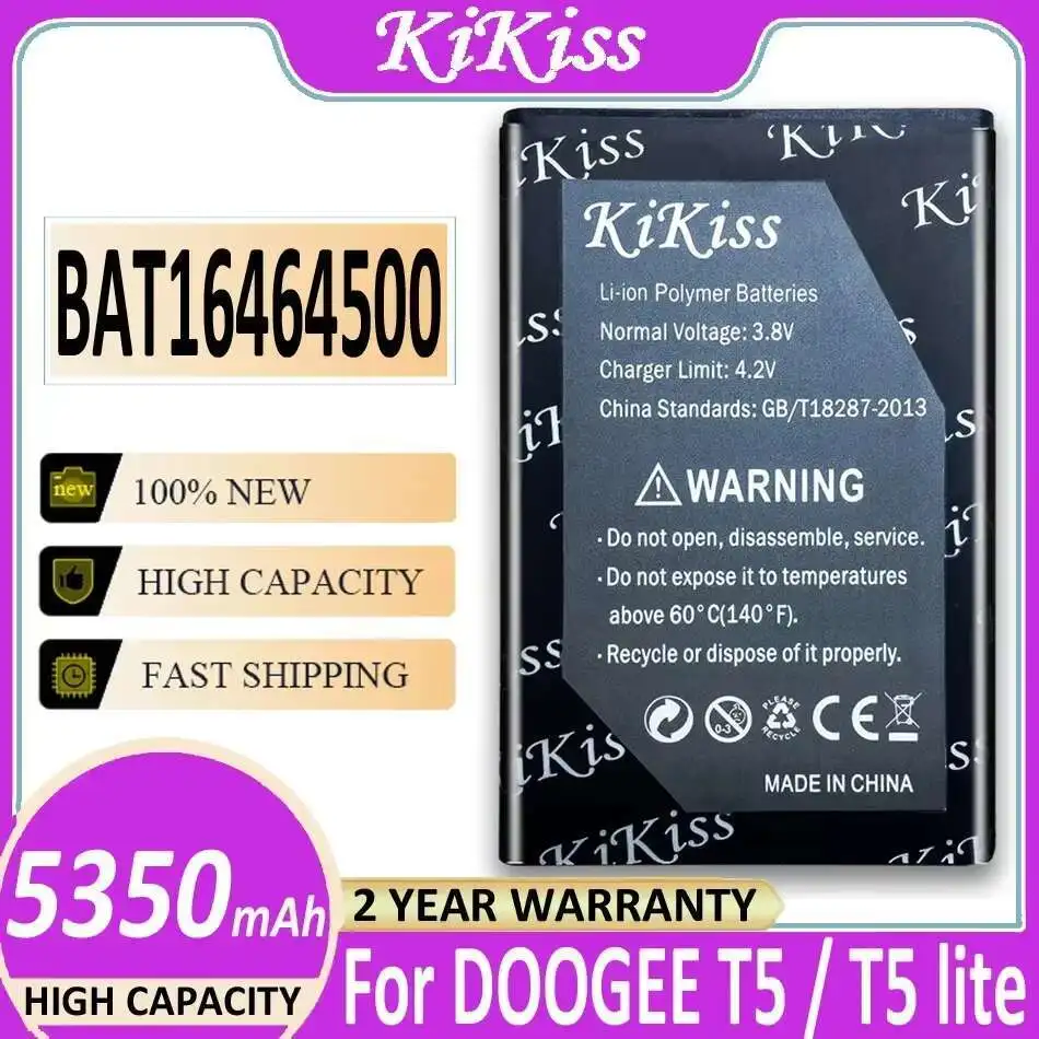 Для Doogee T5 T5 Lite надежный источник питания 5350 мАч аккумулятор для мобильного телефона BAT16464500
Для Doogee T5 T5 Lite надежный источник питания 5350 мАч аккумулятор для мобильного телефона BAT16464500