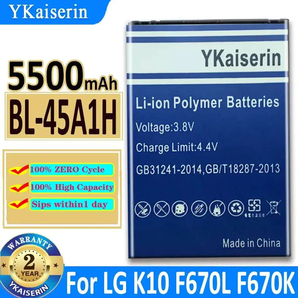 High Capacity Mobile Phone Battery For LG K10 F670L F670K F670S F670 K420N K10 Lte Q10 K420 5500mAh BL-45A1H
High Capacity Mobile Phone Battery For LG K10 F670L F670K F670S F670 K420N K10 Lte Q10 K420 5500mAh BL-45A1H