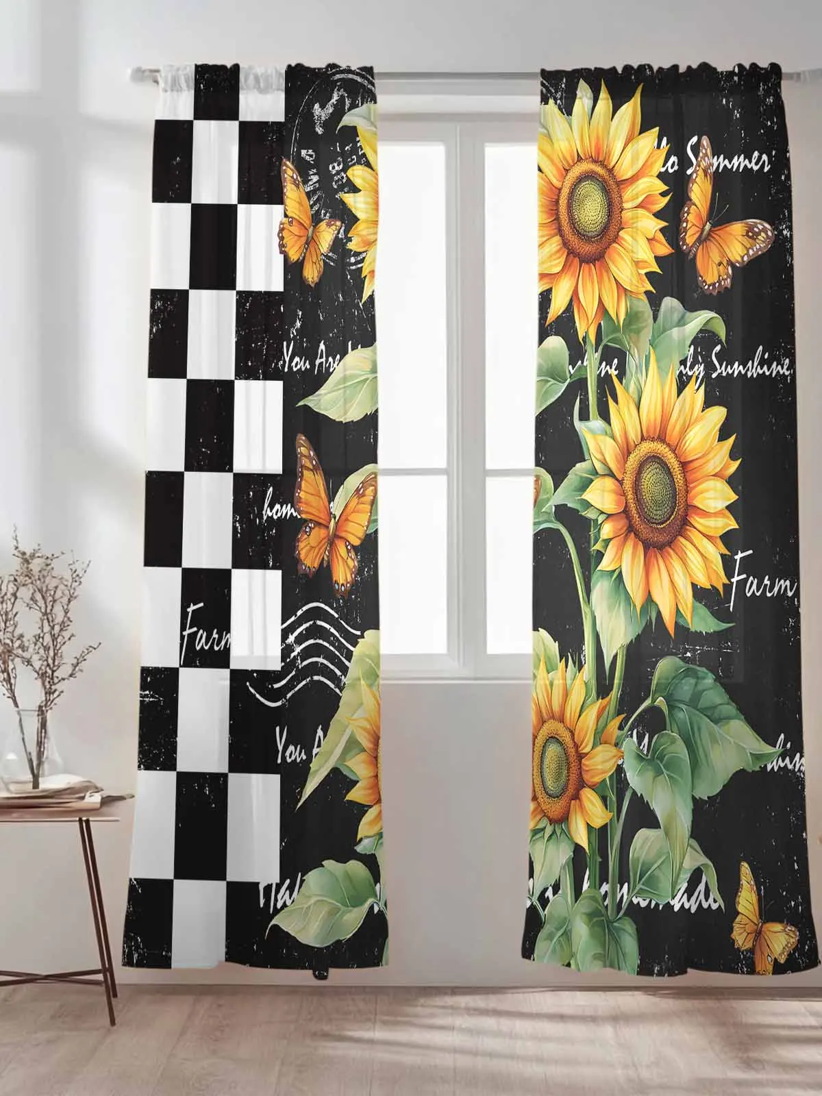 Farm Watercolor Sunflower Flowers Butterfly Vintage Voile Sheer Window Drapes Curtains for Bedroom Living Room
Farm Watercolor Sunflower Flowers Butterfly Vintage Voile Sheer Window Drapes Curtains for Bedroom Living Room