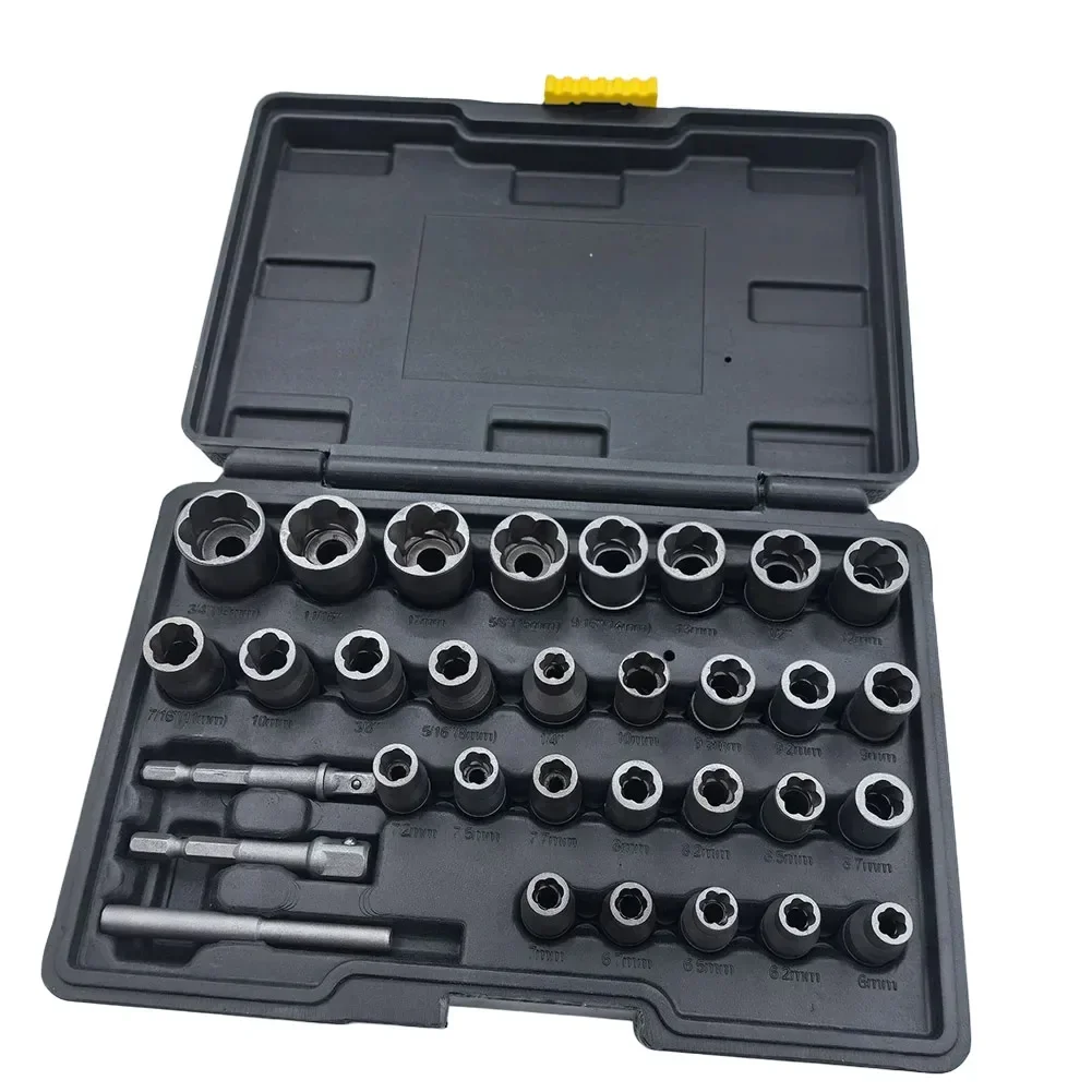 Expertly Designed 32 Pcs Bolt Remover Set Tailored to Tackle Difficult Fasteners Equipped with Functional Adapters
Expertly Designed 32 Pcs Bolt Remover Set Tailored to Tackle Difficult Fasteners Equipped with Functional Adapters