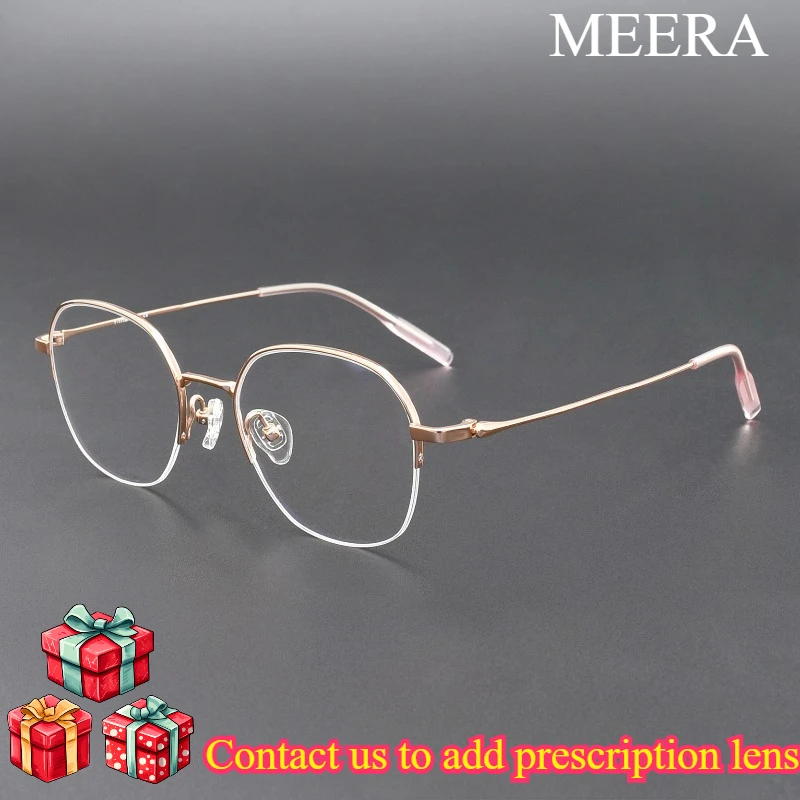 Korean Half-Rim Optical Eyeglasses Frames Rose Gold Plated Lightweight Fashion Casual GM Eyewear for Daily Office Casual Outings
Korean Half-Rim Optical Eyeglasses Frames Rose Gold Plated Lightweight Fashion Casual GM Eyewear for Daily Office Casual Outings