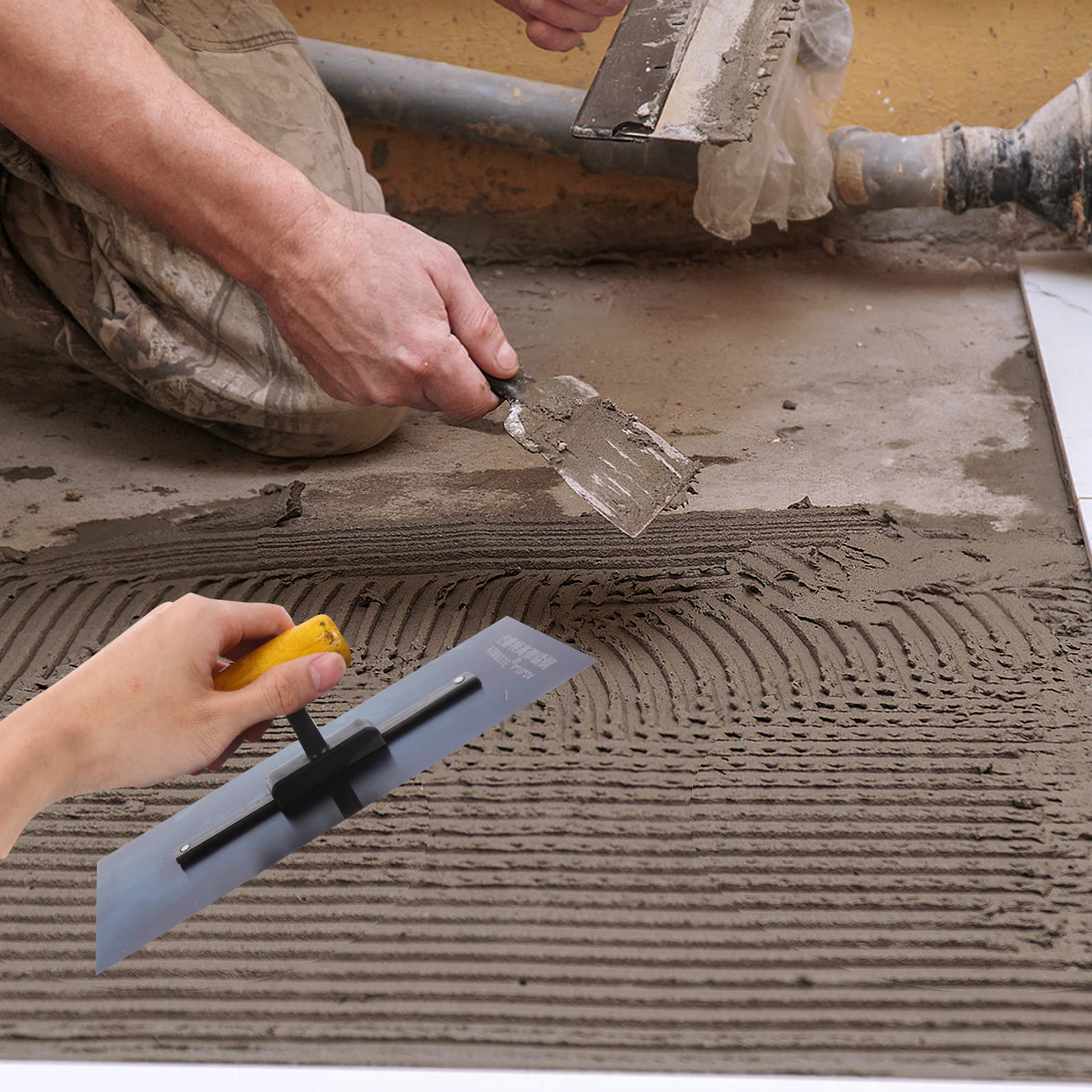 Ergonomic Wood Handle Carbon Steel Finishing Trowel Seam Filler Plaster Concrete Portable Construction Tool Cement Trowel Set
Ergonomic Wood Handle Carbon Steel Finishing Trowel Seam Filler Plaster Concrete Portable Construction Tool Cement Trowel Set