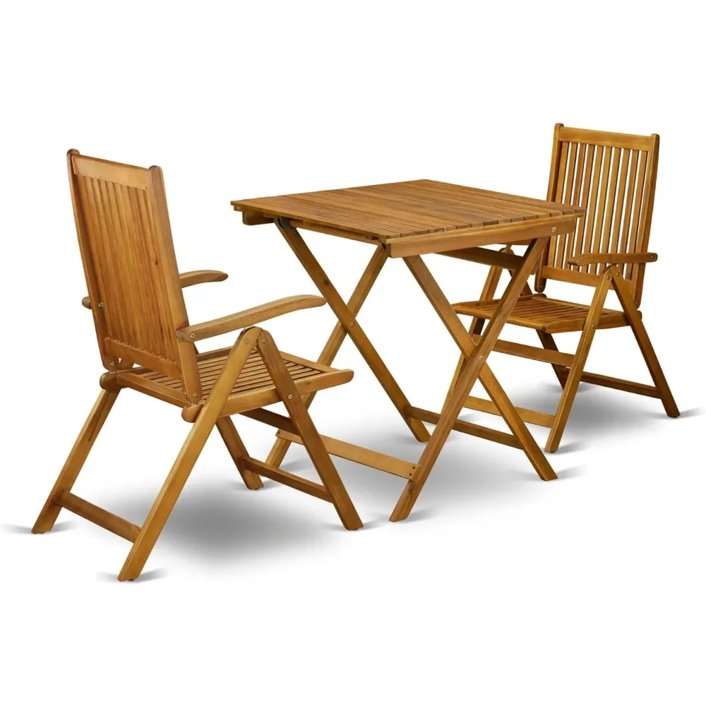 SECN3C5NA 3 Piece Outdoor Conversation Bistro Set Contains a Square Acacia Wood Coffee Table and 2 Folding Adjustable Arm Chair
SECN3C5NA 3 Piece Outdoor Conversation Bistro Set Contains a Square Acacia Wood Coffee Table and 2 Folding Adjustable Arm Chair