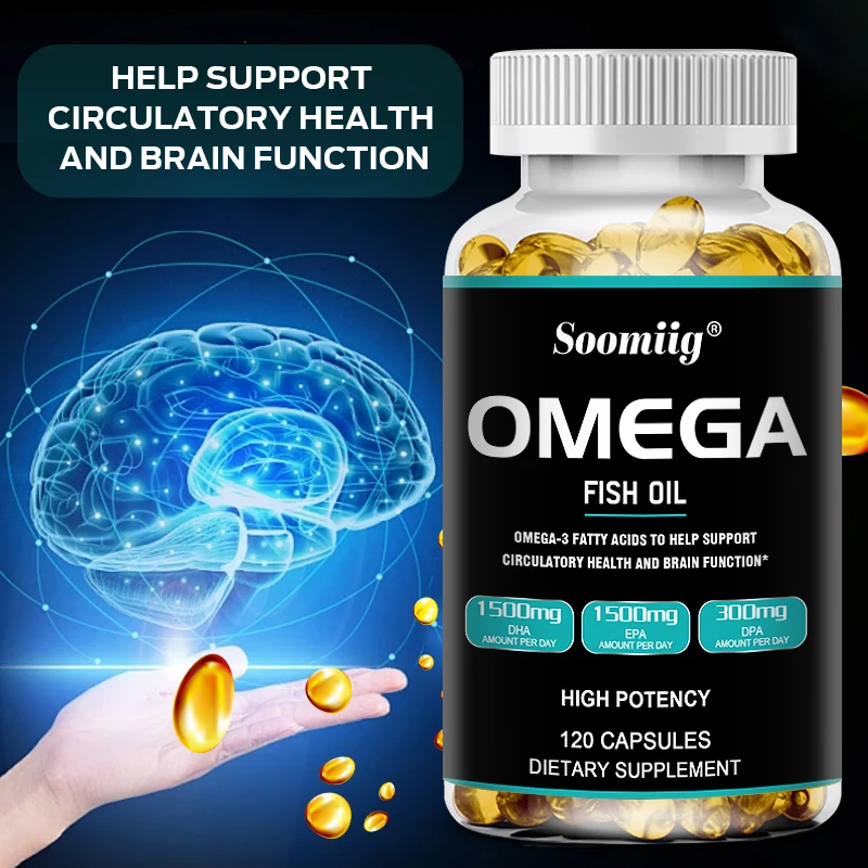 Omega 3 Fish Oil Softgels 3300mg High Potency with EPA & DHA, Supports Energy, Brain, Heart, Joint, Eye, Skin & Immunity Health
Omega 3 Fish Oil Softgels 3300mg High Potency with EPA & DHA, Supports Energy, Brain, Heart, Joint, Eye, Skin & Immunity Health