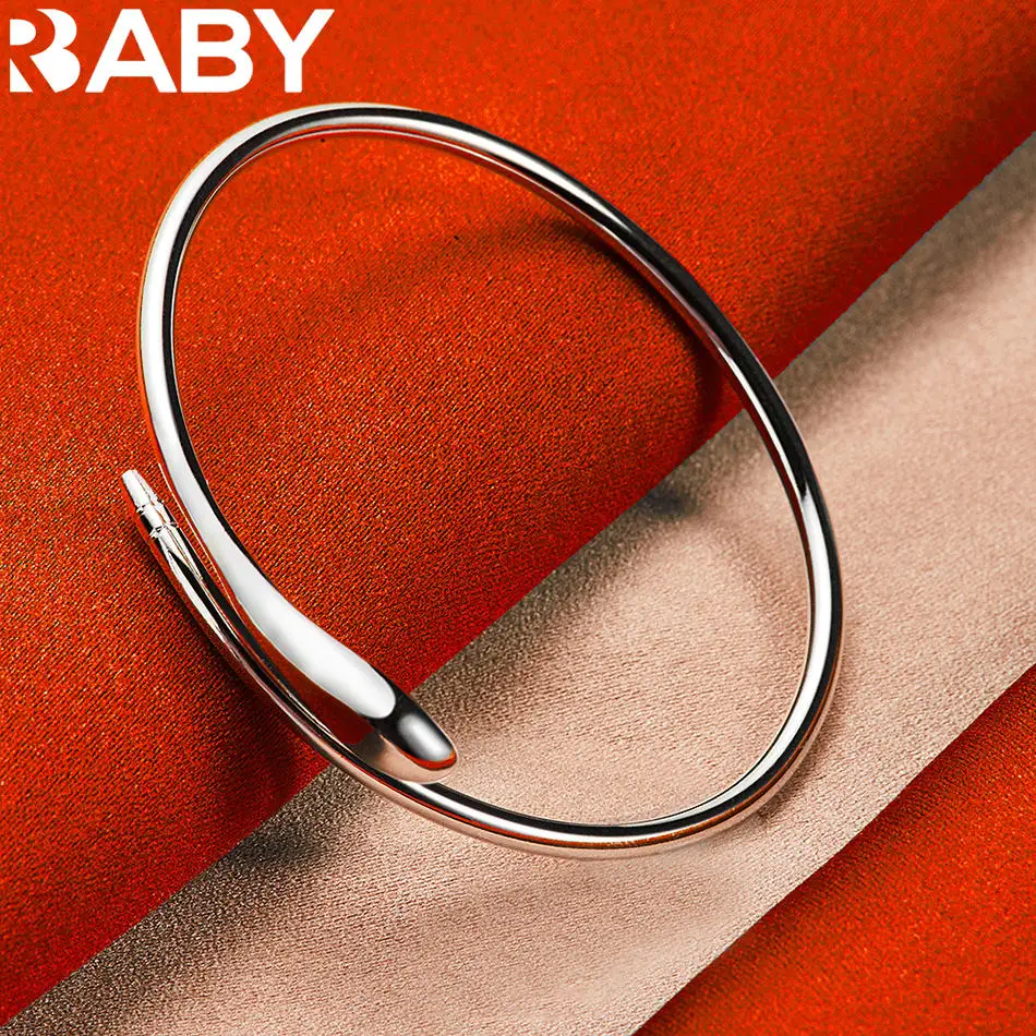 URBABY 925 Sterling Silver Bangle Open Bracelet For Women Fashion Jewelry Classic Simple Holiday Party Birthday Gift Accessories
URBABY 925 Sterling Silver Bangle Open Bracelet For Women Fashion Jewelry Classic Simple Holiday Party Birthday Gift Accessories