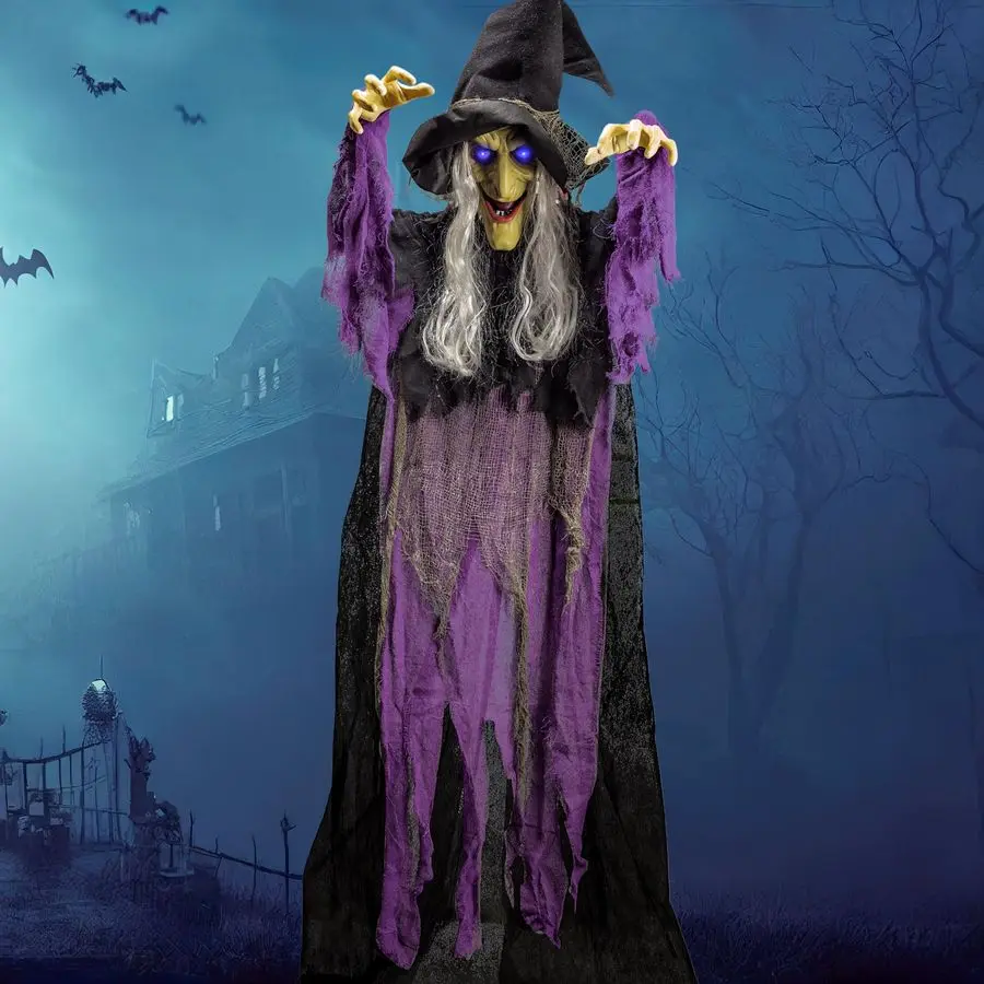 72 Halloween Hanging Witch Decorations Outdoor, Flying Talking Ghost Decor Light Up Eyes Sound Activated, Outside Indoor Haunted
72 Halloween Hanging Witch Decorations Outdoor, Flying Talking Ghost Decor Light Up Eyes Sound Activated, Outside Indoor Haunted